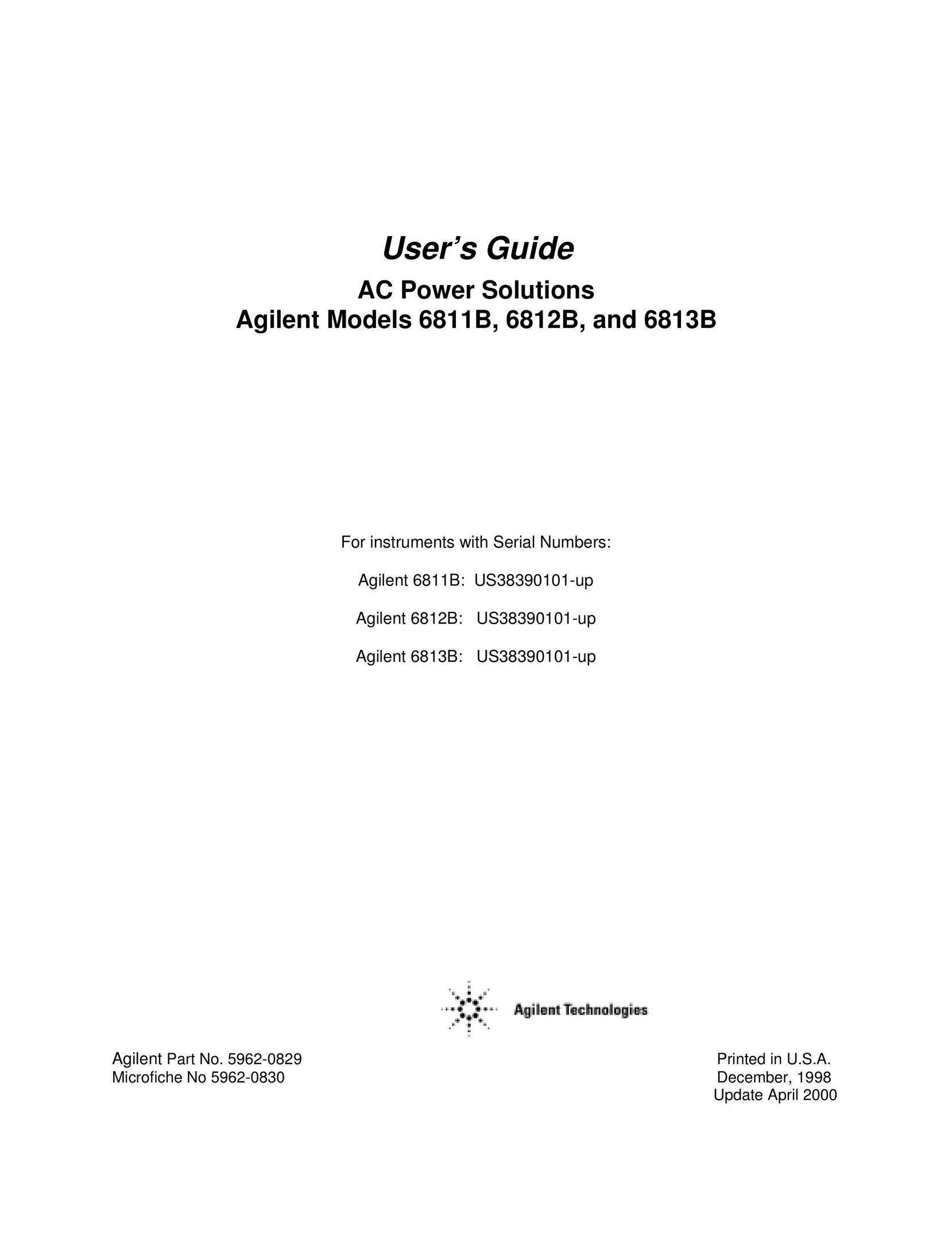 Agilent Technologies 6812B Video Gaming Accessories User Manual (Page 1)