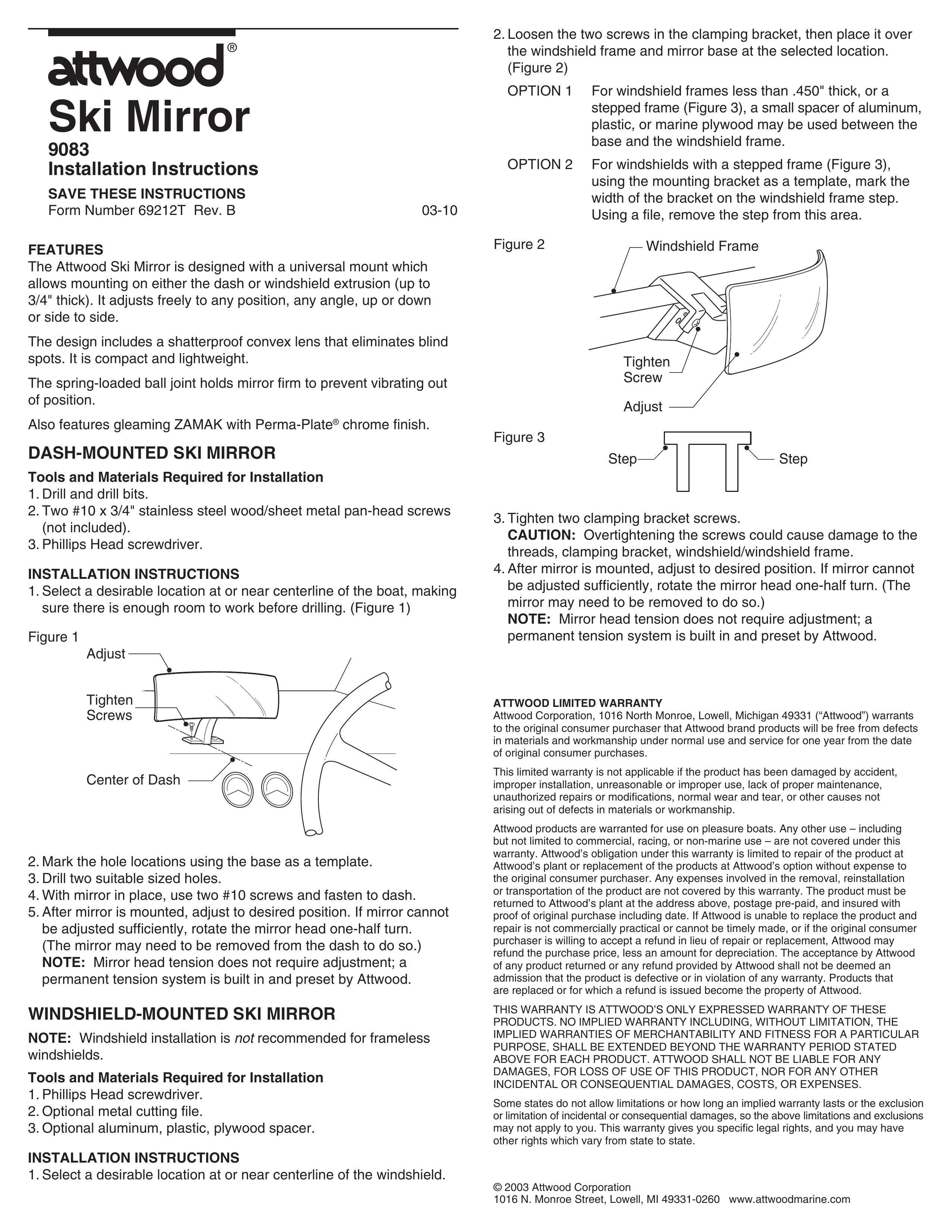 Attwood 69212T Boating Equipment User Manual (Page 1)