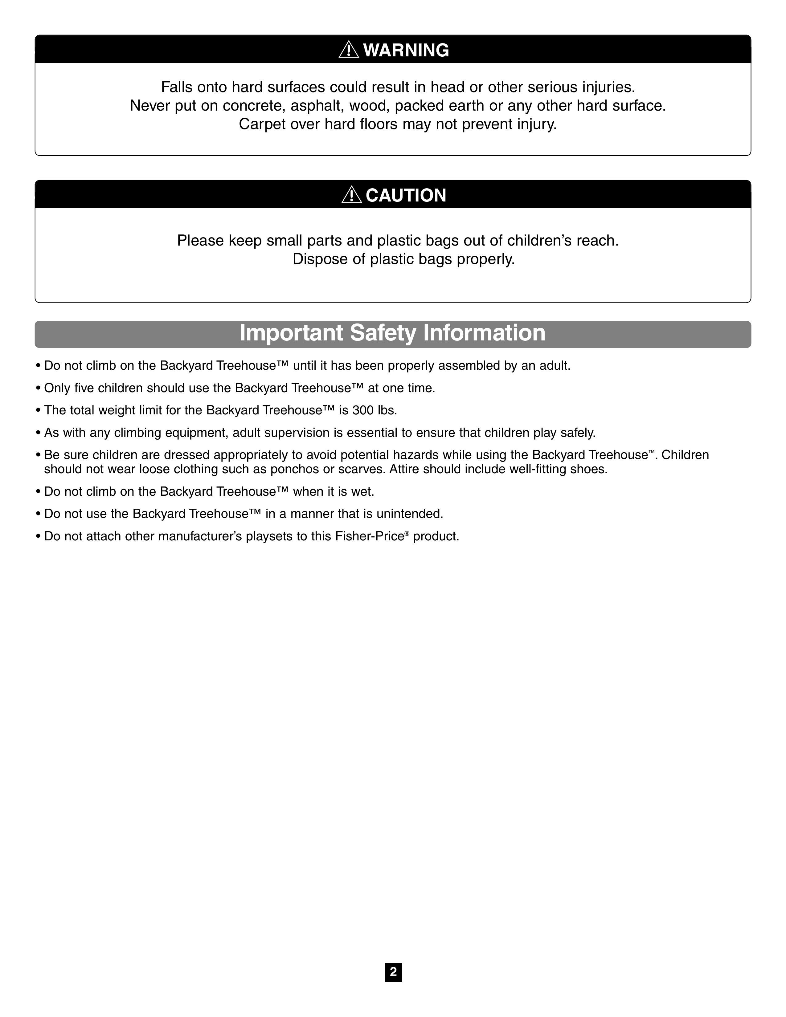 Fisher-Price 75972 Backyard Playset User Manual (Page 2)