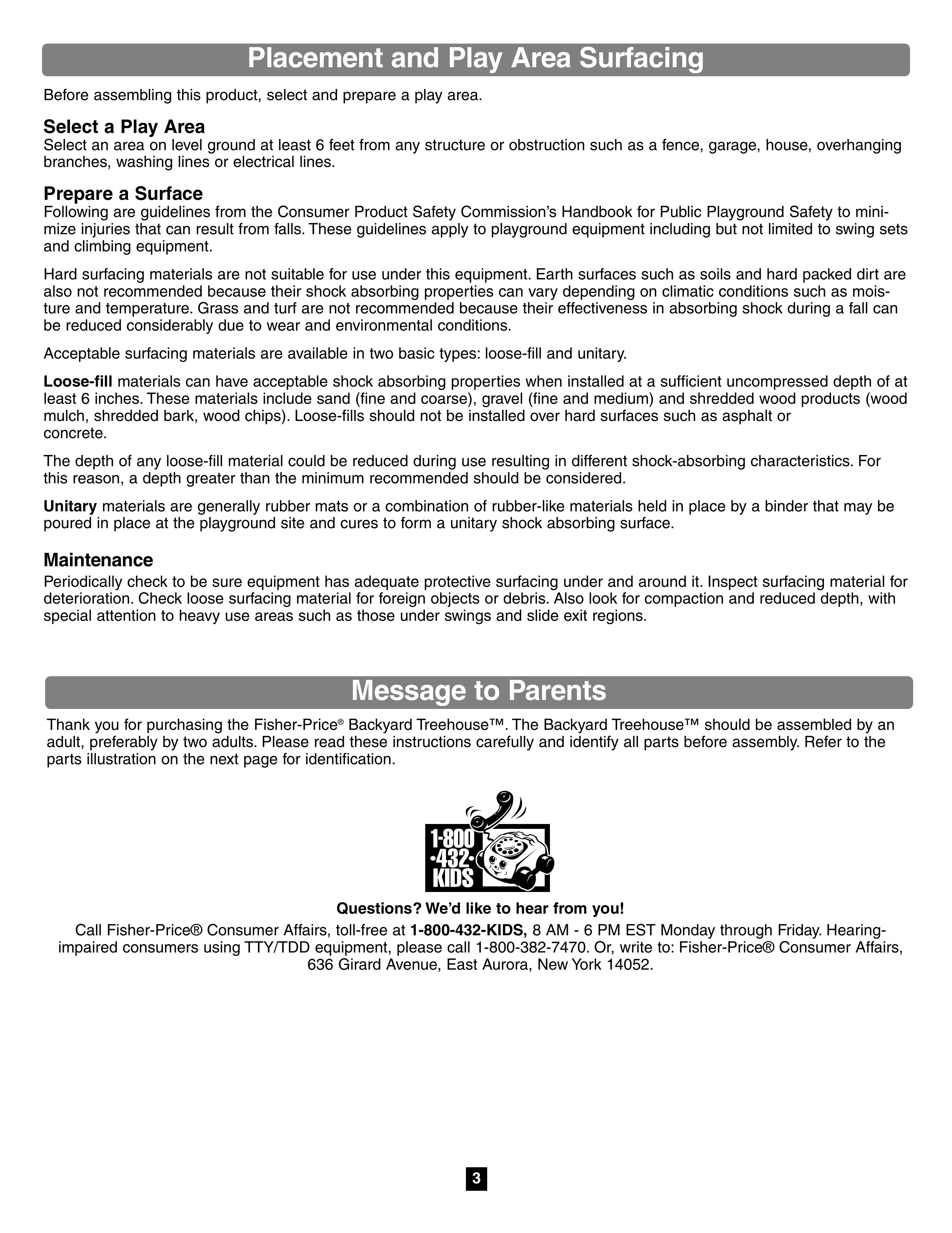 Fisher-Price 75972 Backyard Playset User Manual (Page 3)