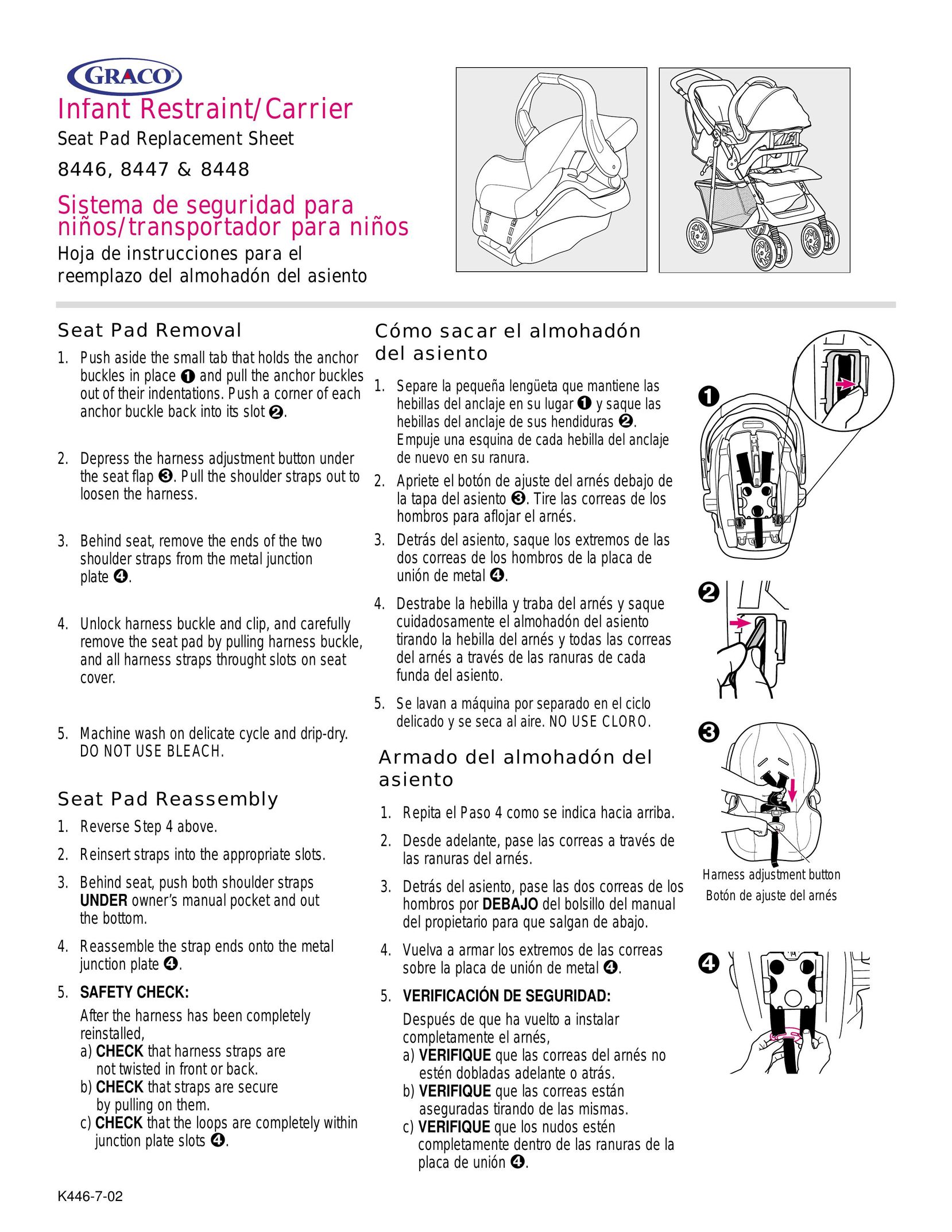 Graco 8446 Baby Carrier User Manual (Page 1)