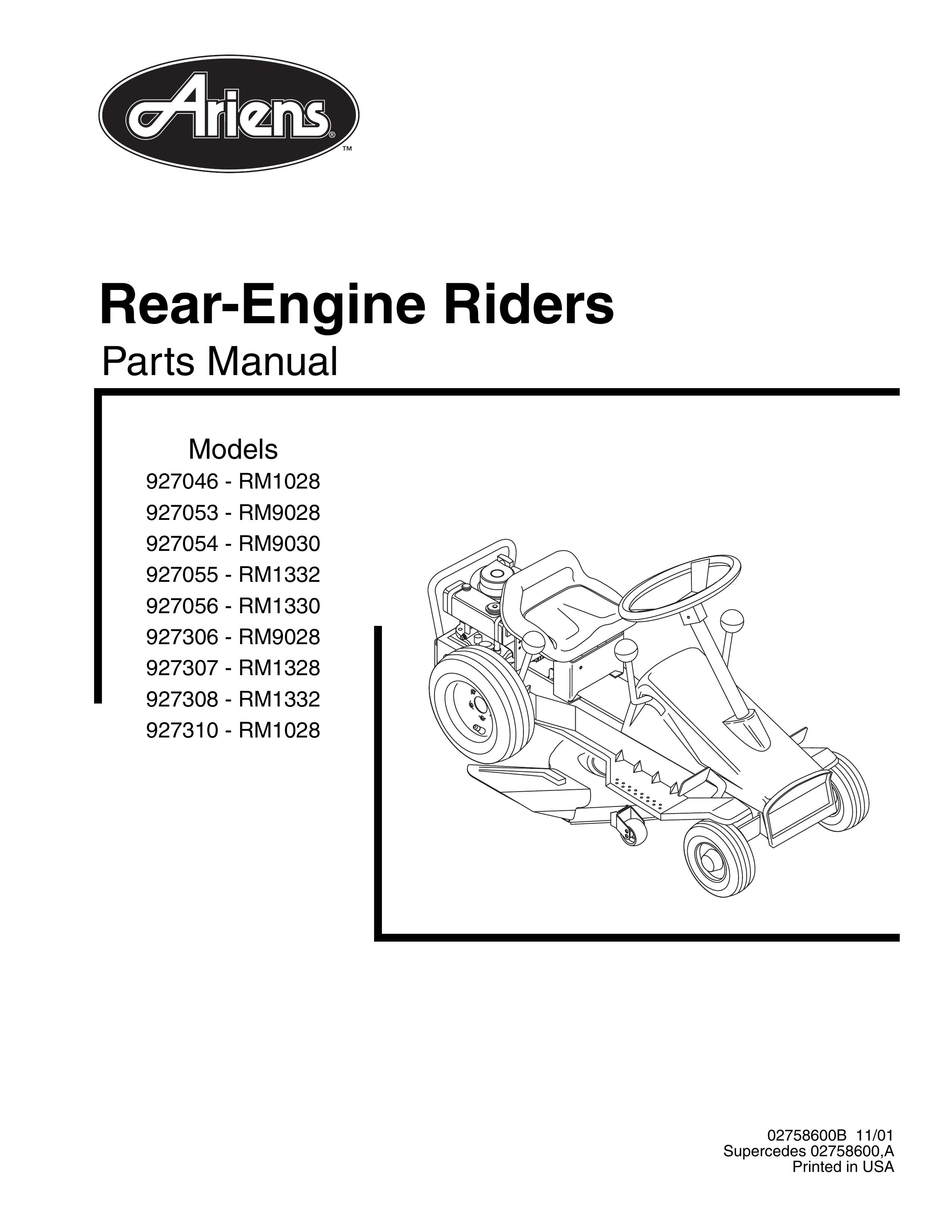 Ariens 927054 - RM9030 Camcorder User Manual (Page 1)