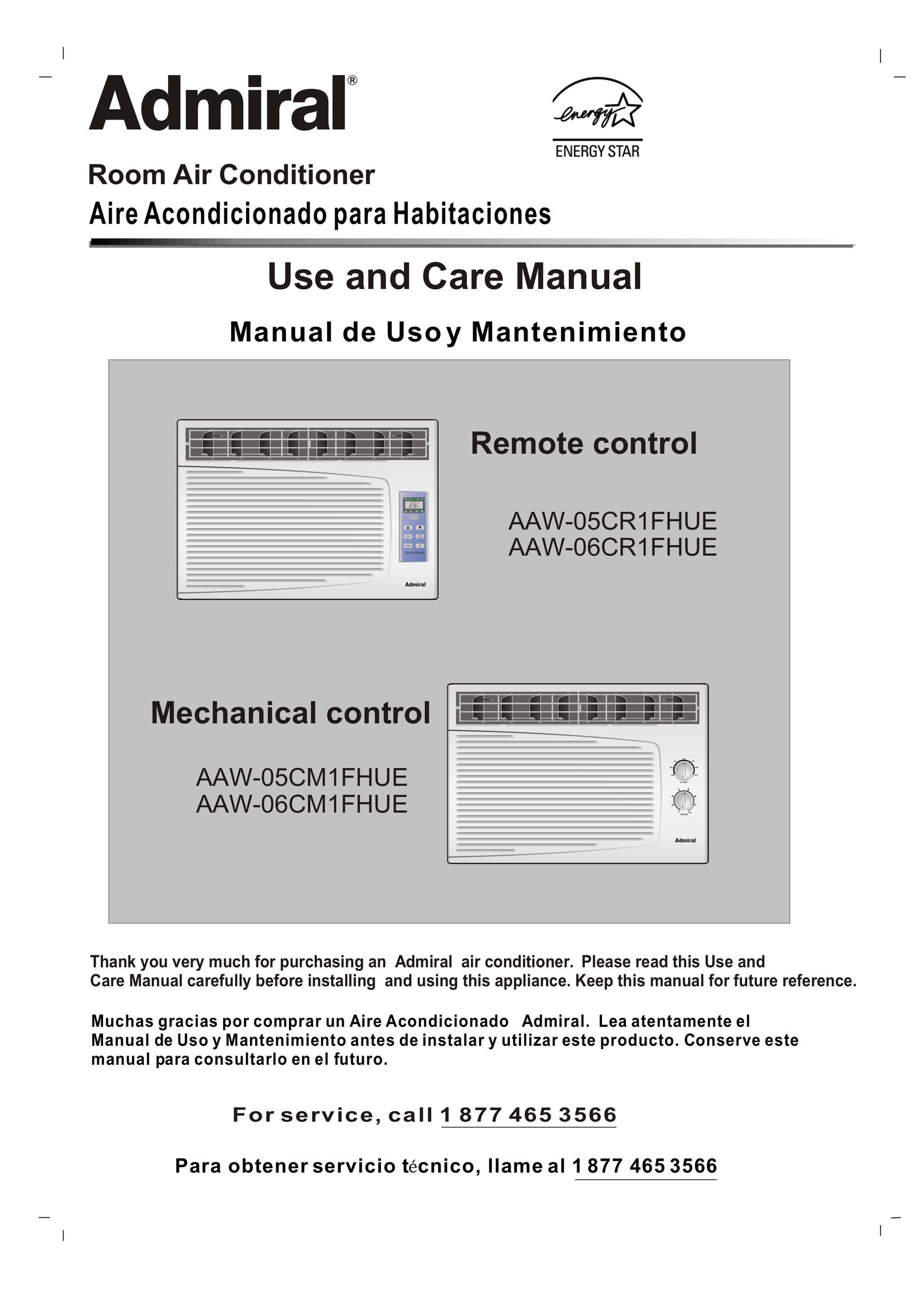 Admiral AAW-06CM1FHUE Air Conditioner User Manual (Page 1)