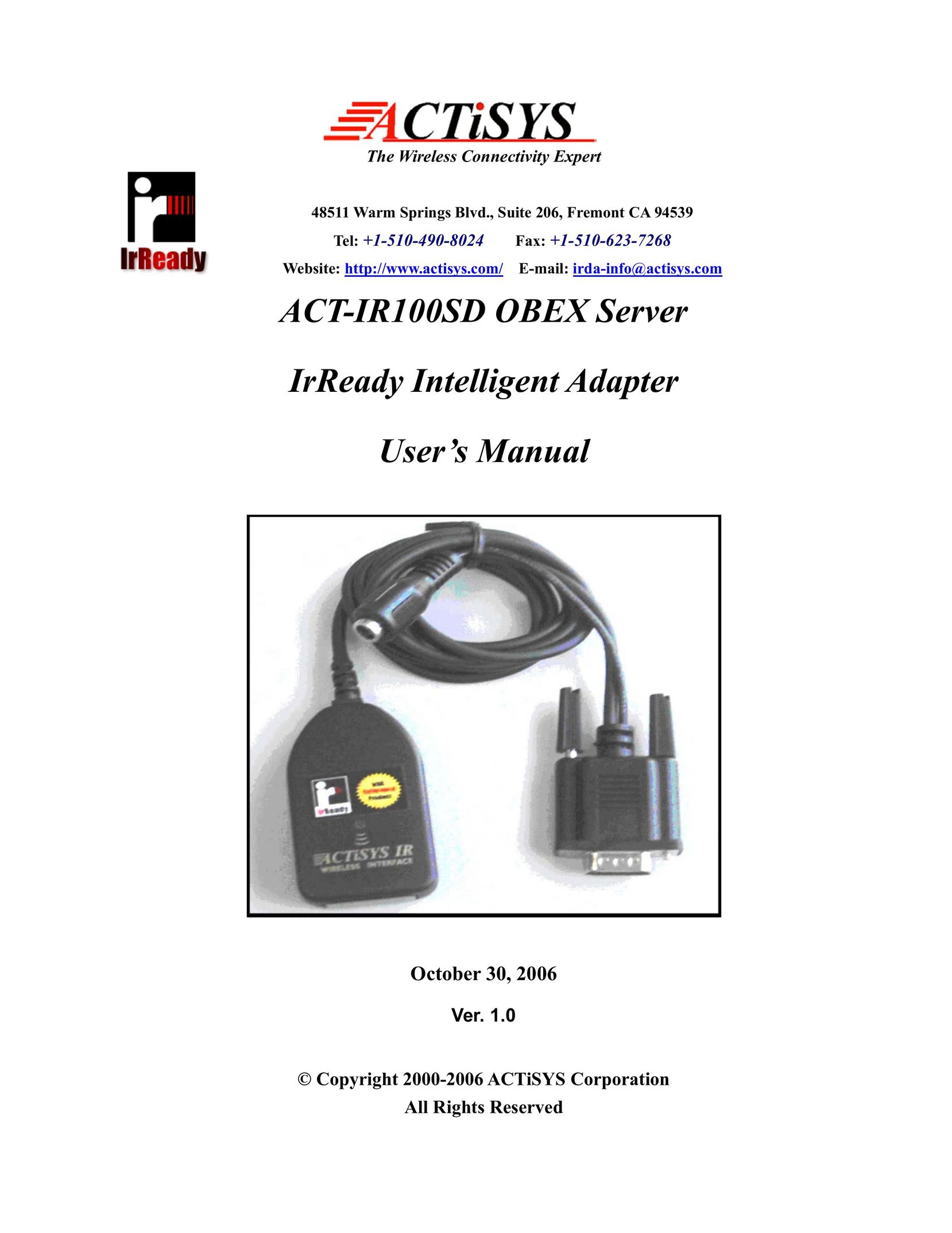 ACTiSYS ACT-IR100SD Network Card User Manual (Page 1)