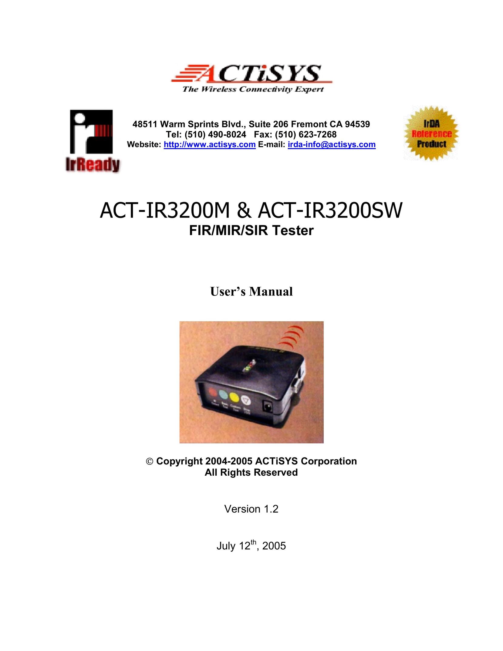 ACTiSYS ACT-IR3200M Computer Accessories User Manual (Page 1)