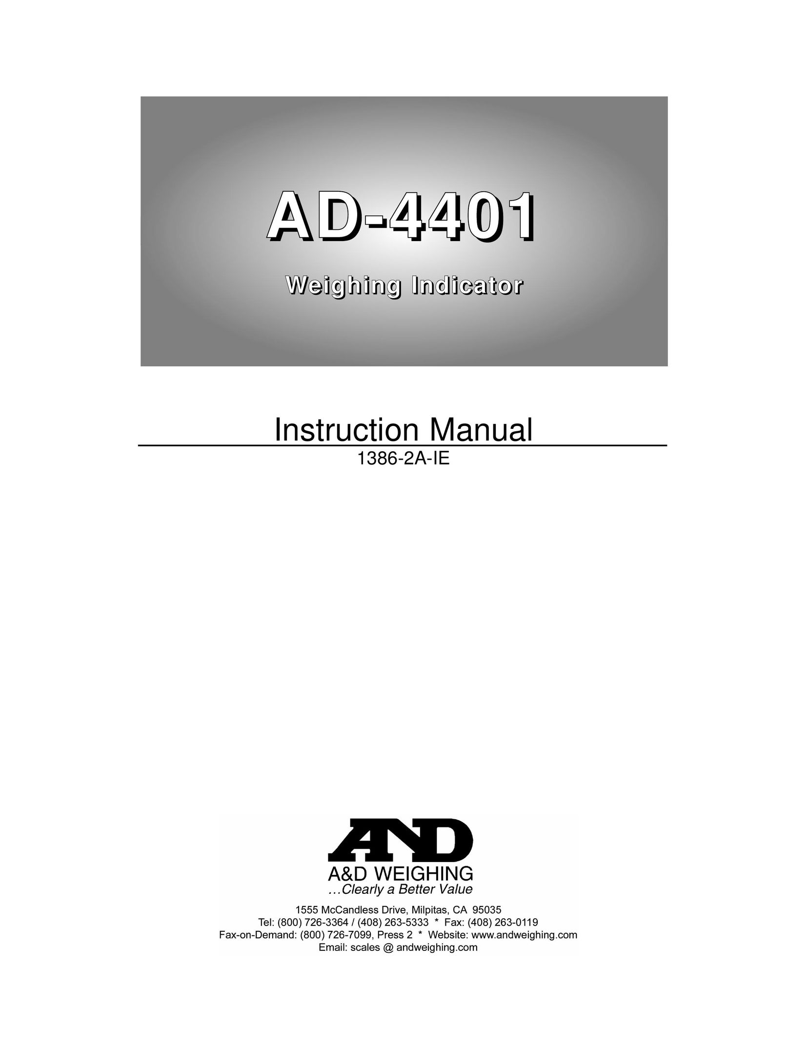 A&D AD-4401 Fitness Equipment User Manual (Page 1)