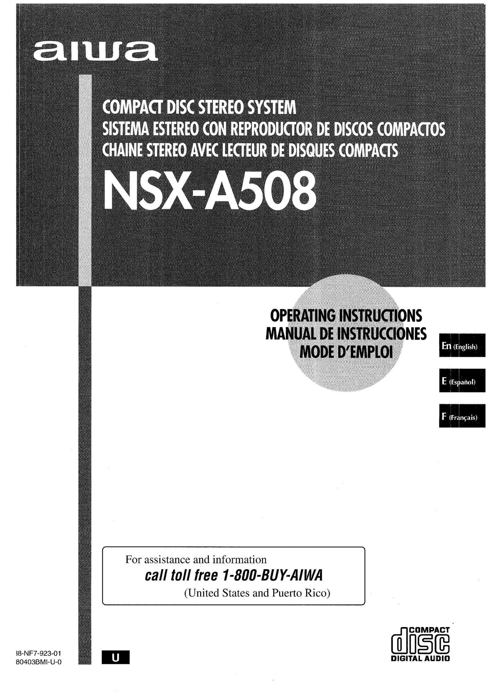 Aiwa NSX-A508 CD Player User Manual (Page 1)