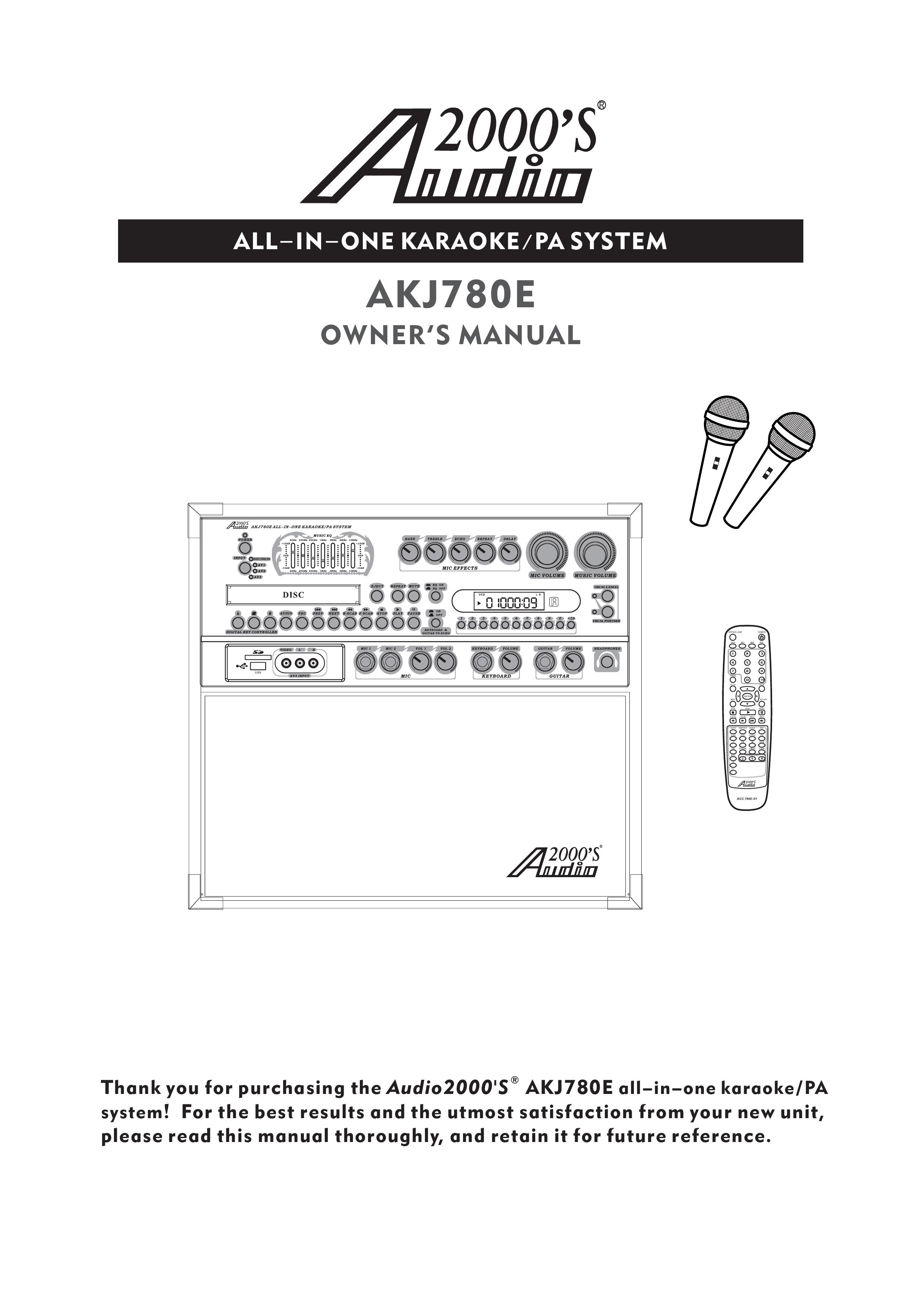 Audio2000's AKJ780E Karaoke Machine User Manual (Page 1)