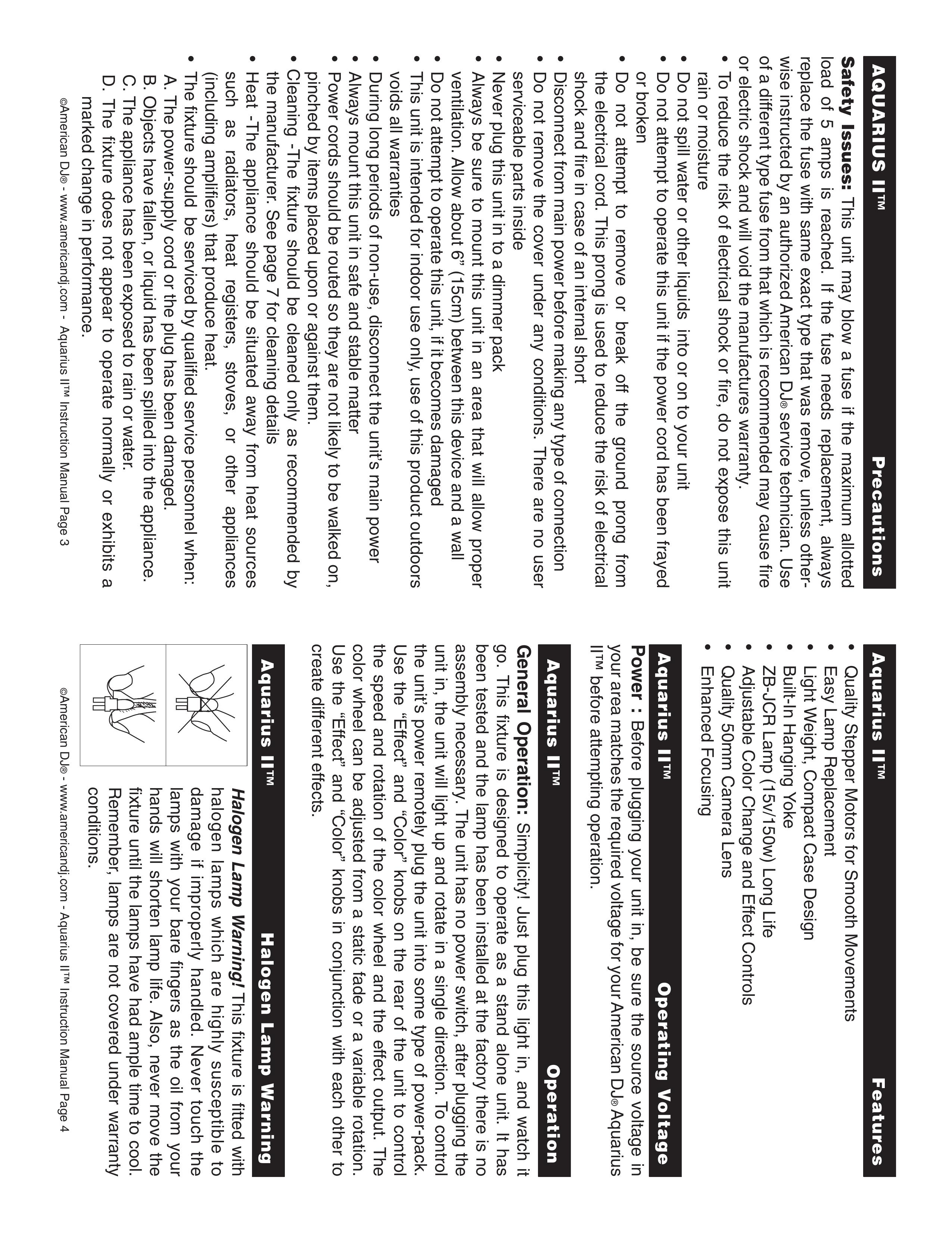 American DJ Aquarius II DJ Equipment User Manual (Page 2)
