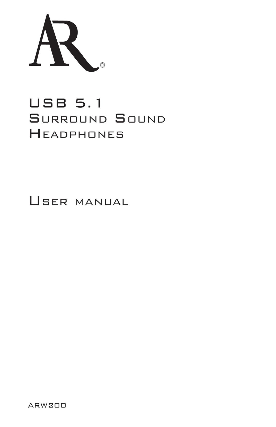Acoustic Research ARW200 Headphones User Manual (Page 1)