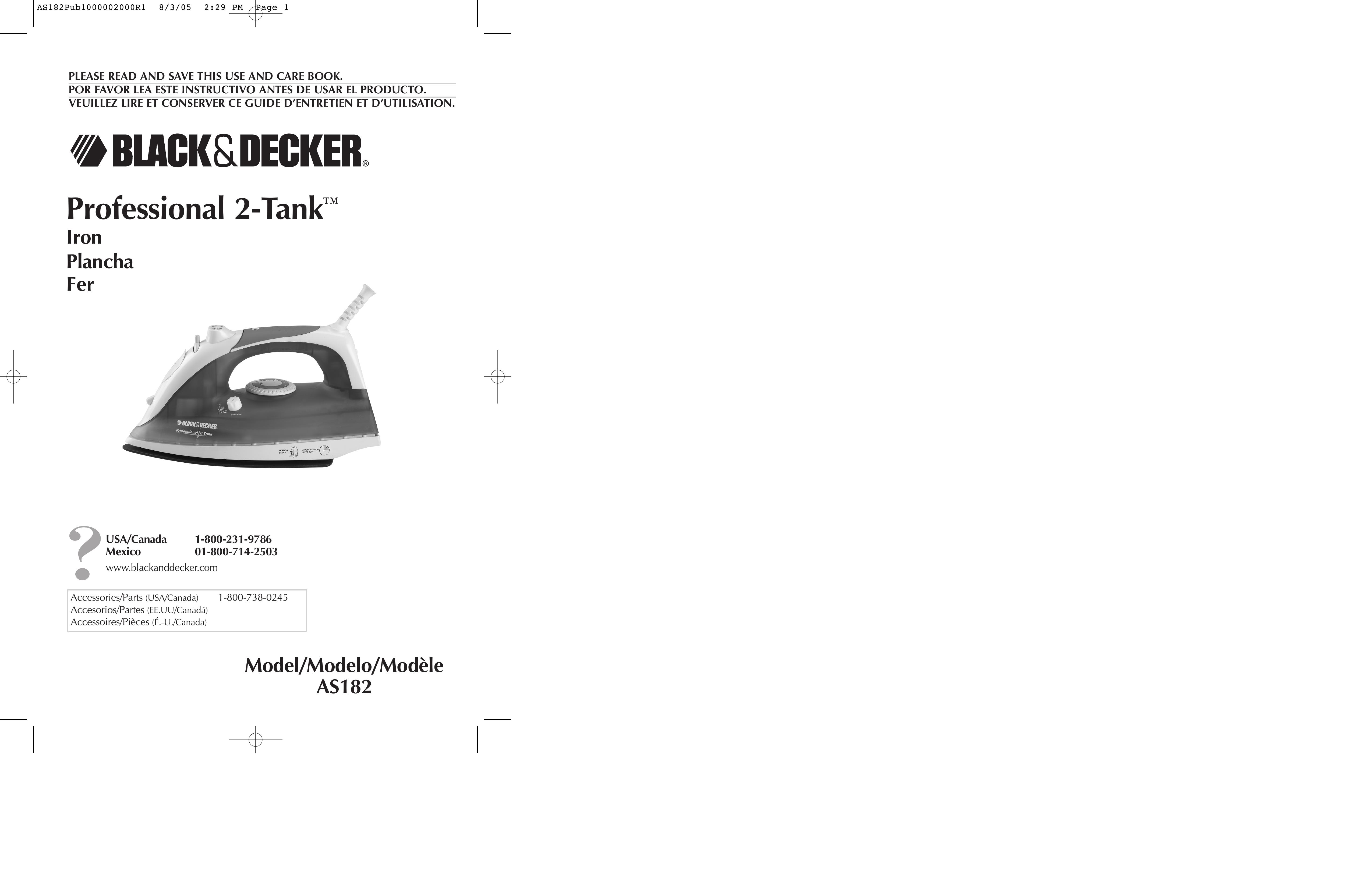 Black & Decker AS182 Iron User Manual (Page 1)