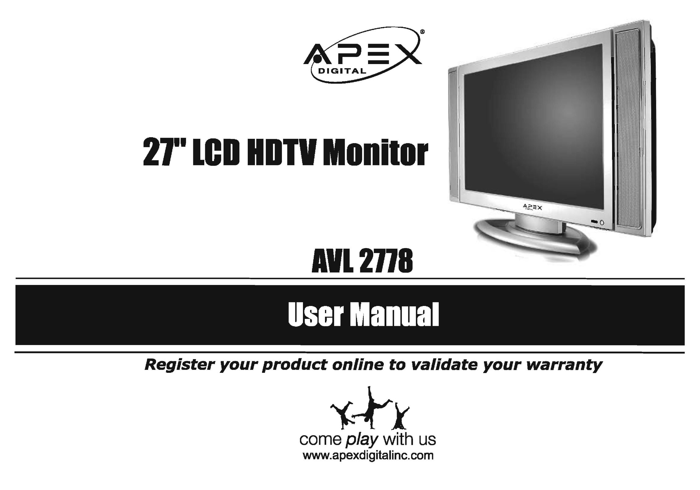 Apex Digital AVL 2778 Computer Monitor User Manual (Page 1)