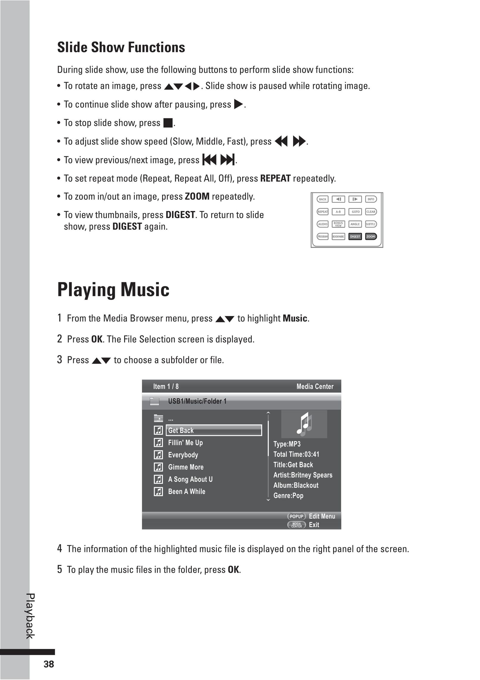 HP (Hewlett-Packard) BD-2000 Blu-ray Player User Manual (Page 38)