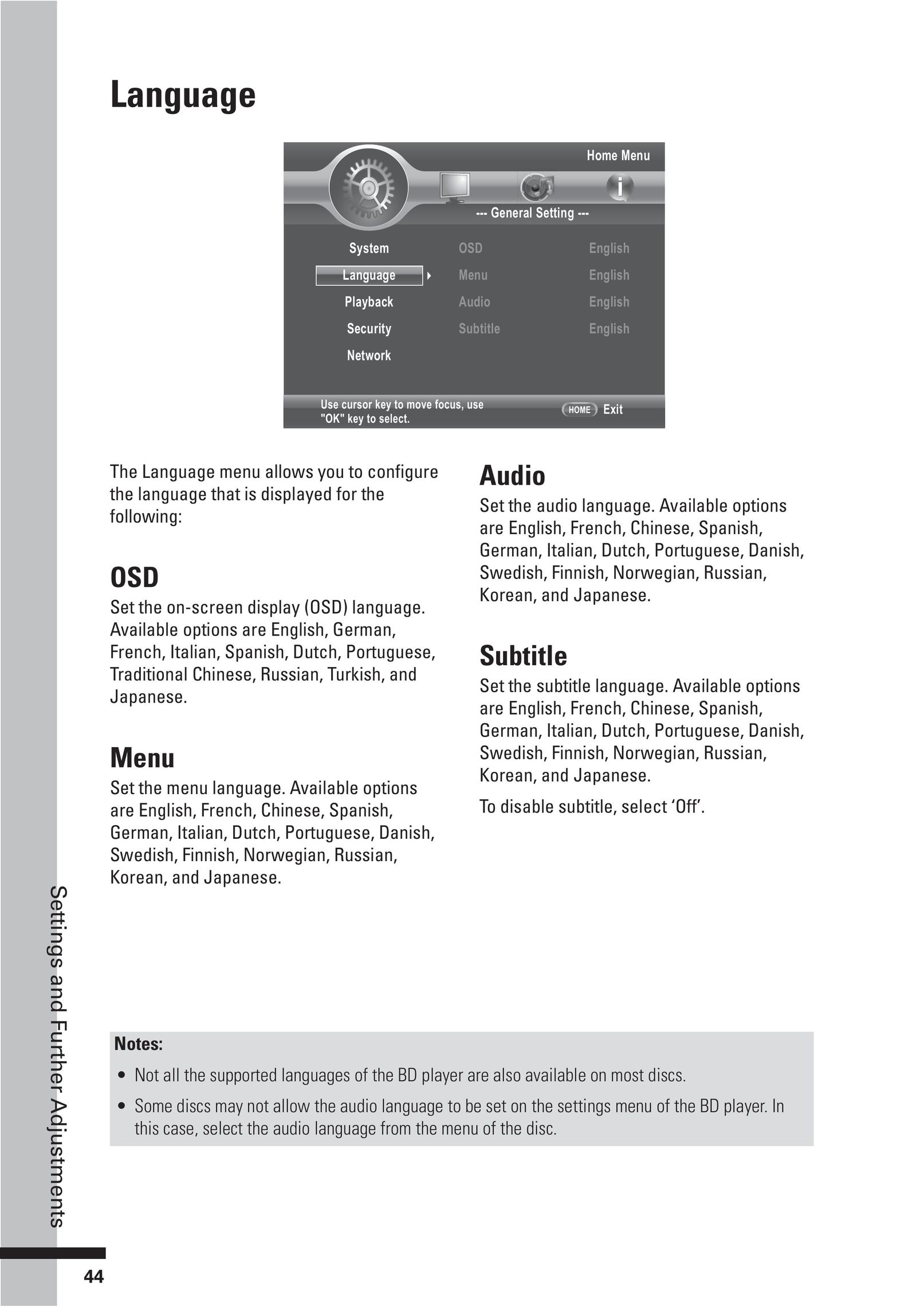HP (Hewlett-Packard) BD-2000 Blu-ray Player User Manual (Page 44)