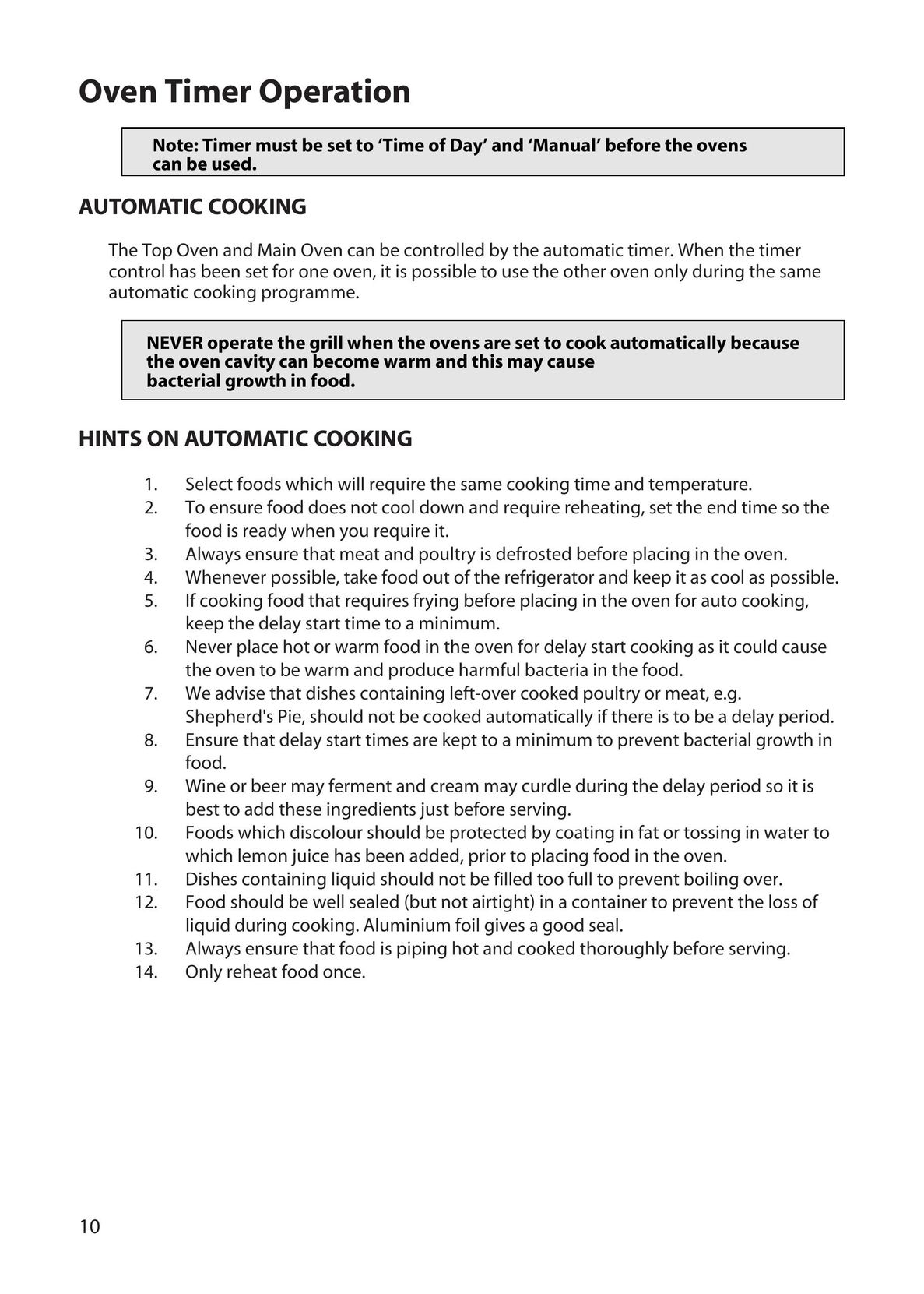 Hotpoint BD32 Microwave Oven User Manual (Page 10)