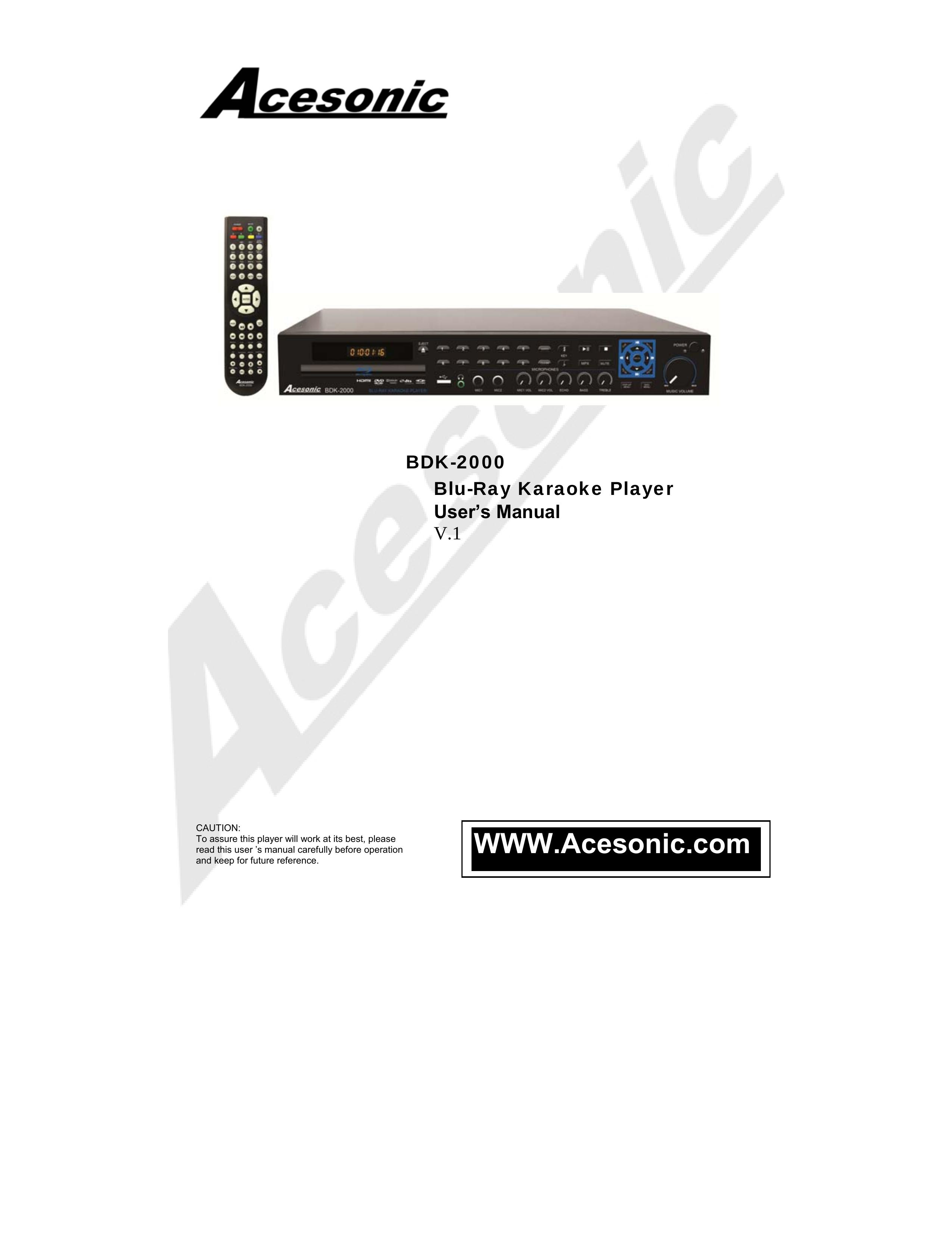 Acesonic BDK-2000 Karaoke Machine User Manual (Page 1)