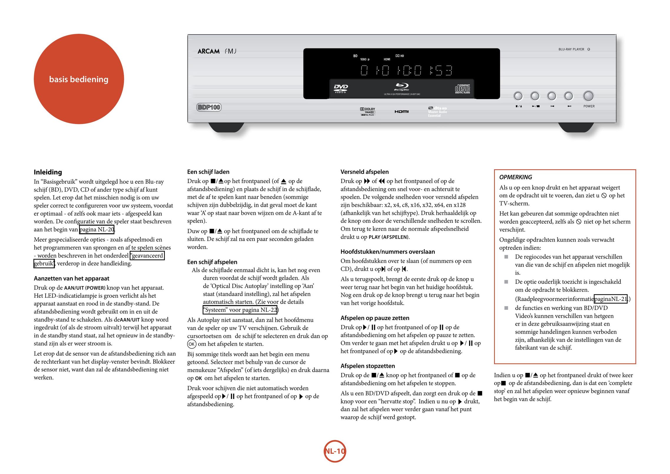 Arcam BDP100 Blu-ray Player User Manual (Page 116)