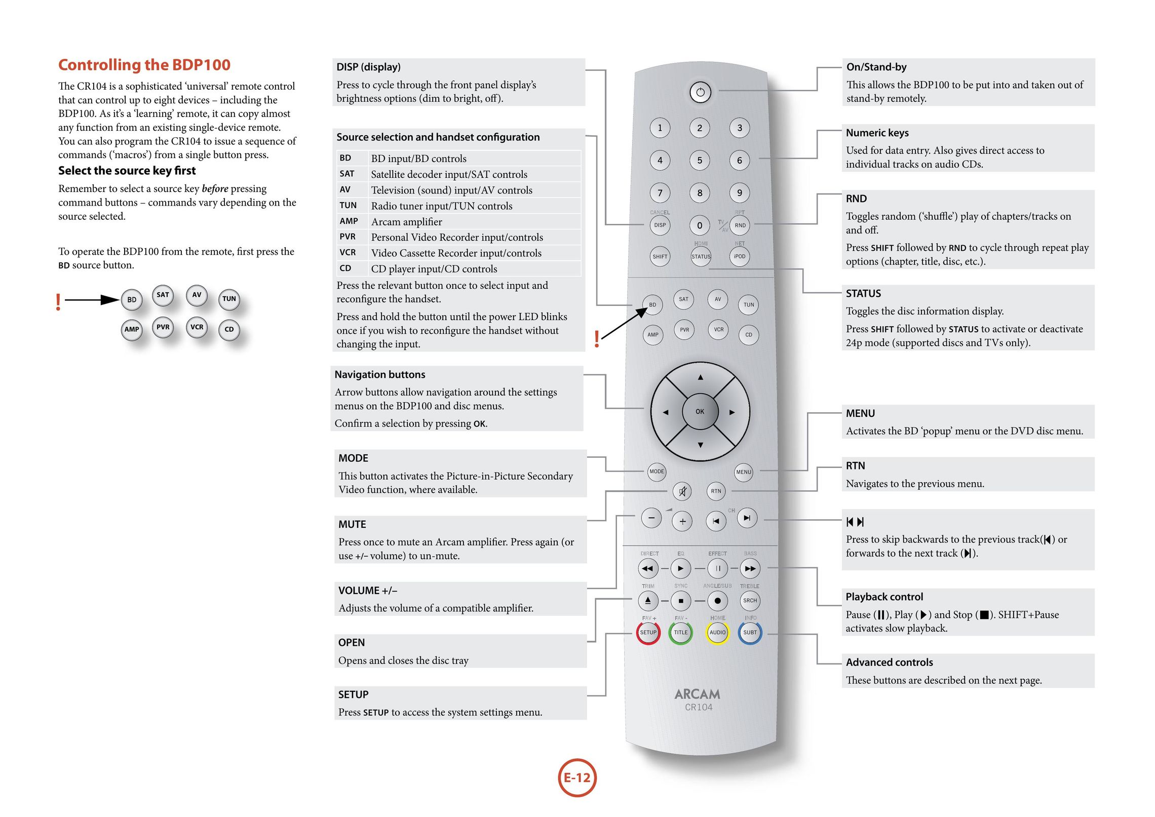 Arcam BDP100 Blu-ray Player User Manual (Page 14)
