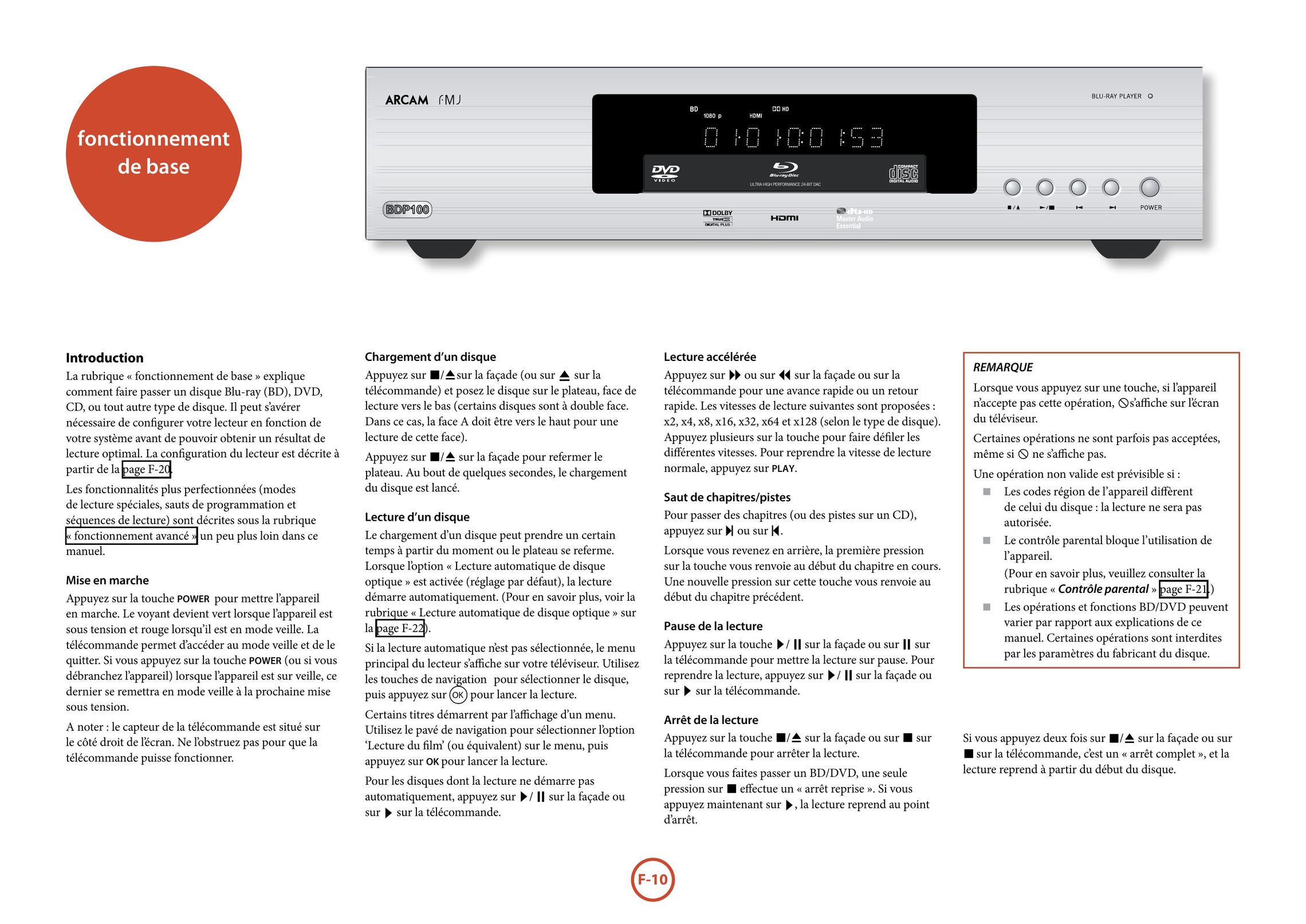 Arcam BDP100 Blu-ray Player User Manual (Page 48)