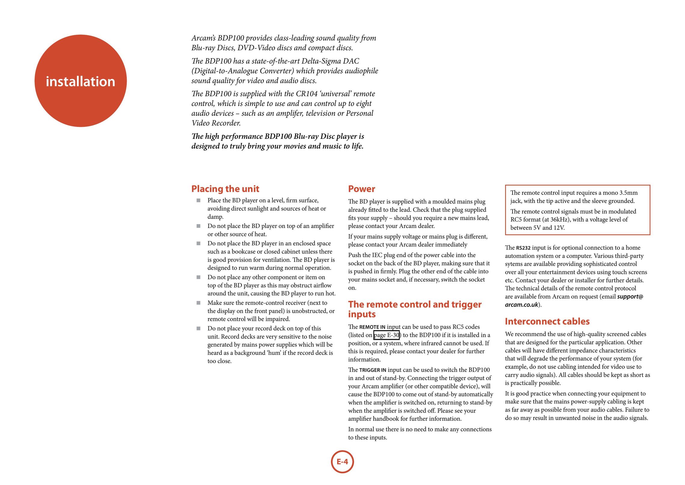 Arcam BDP100 Blu-ray Player User Manual (Page 6)