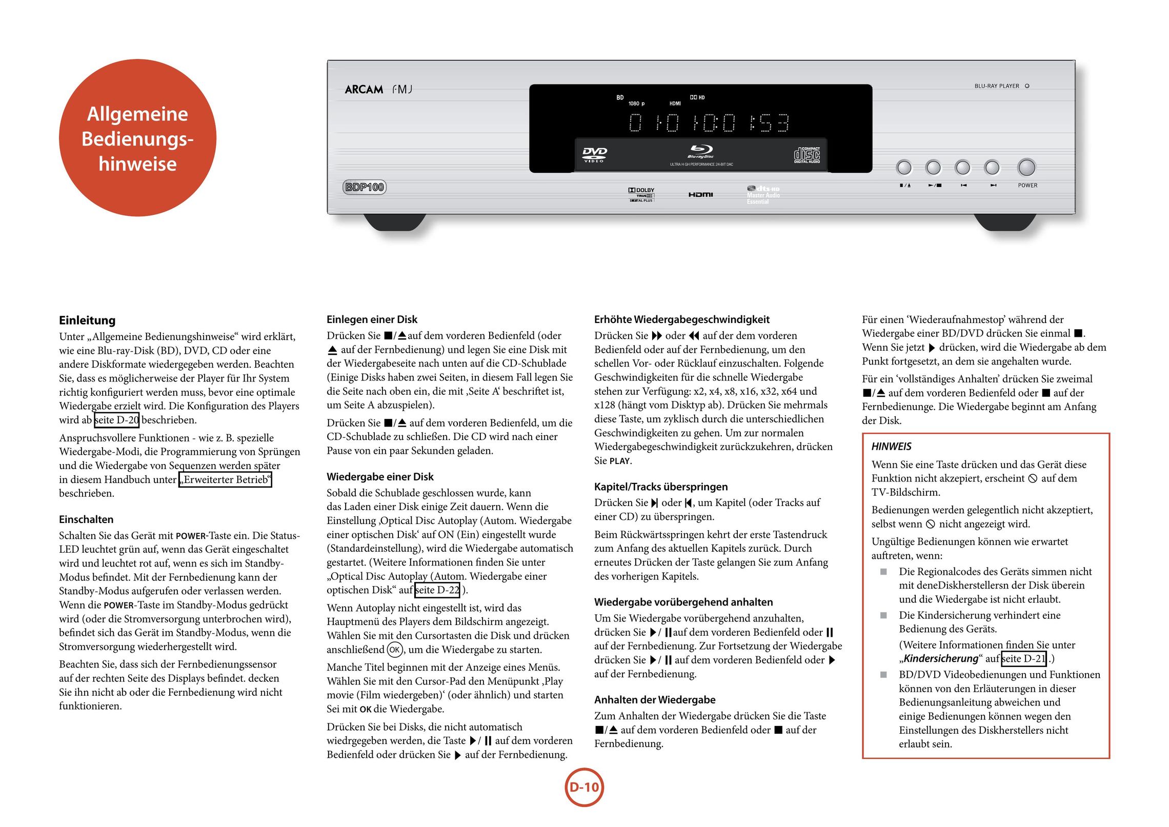 Arcam BDP100 Blu-ray Player User Manual (Page 82)