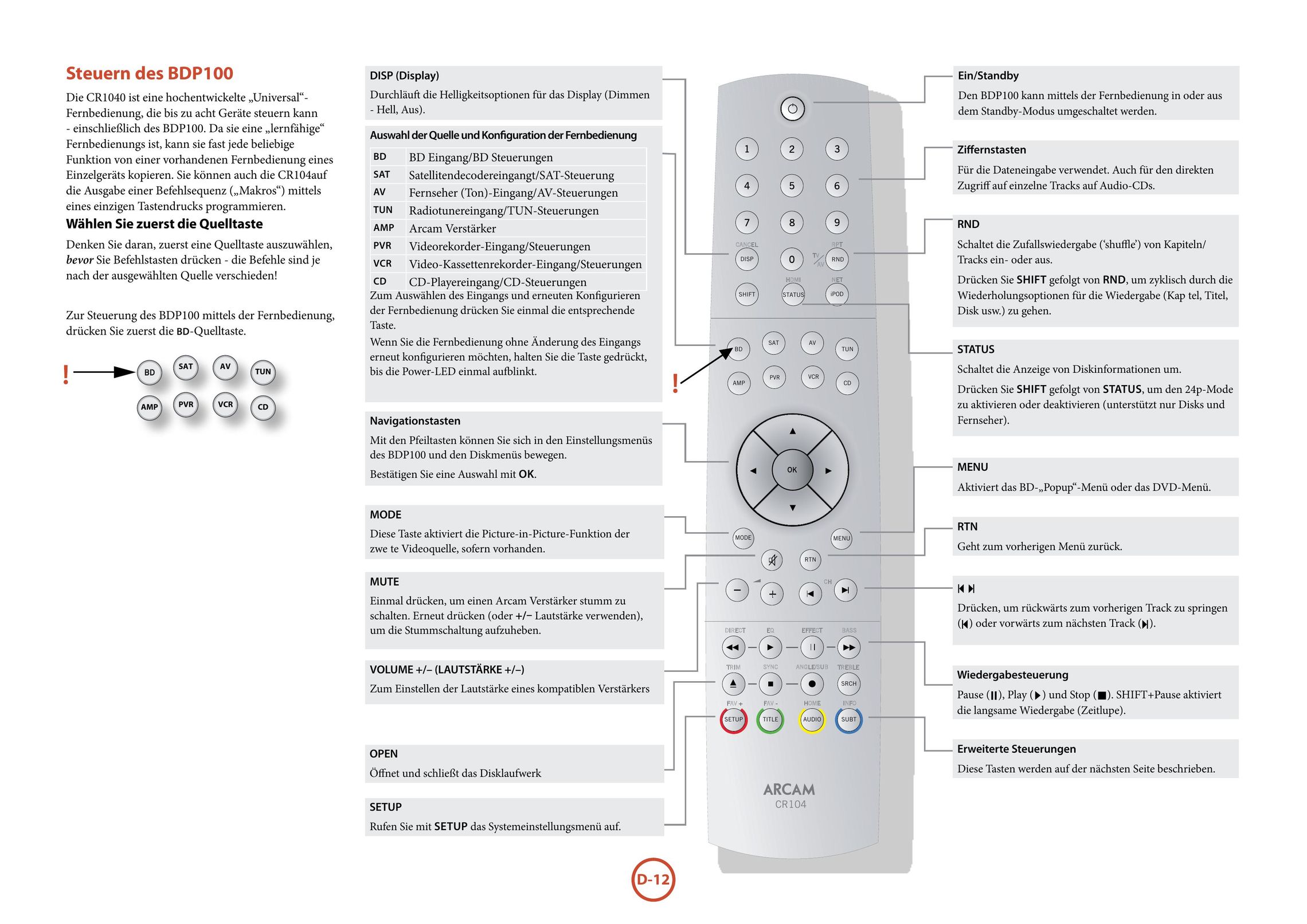 Arcam BDP100 Blu-ray Player User Manual (Page 84)
