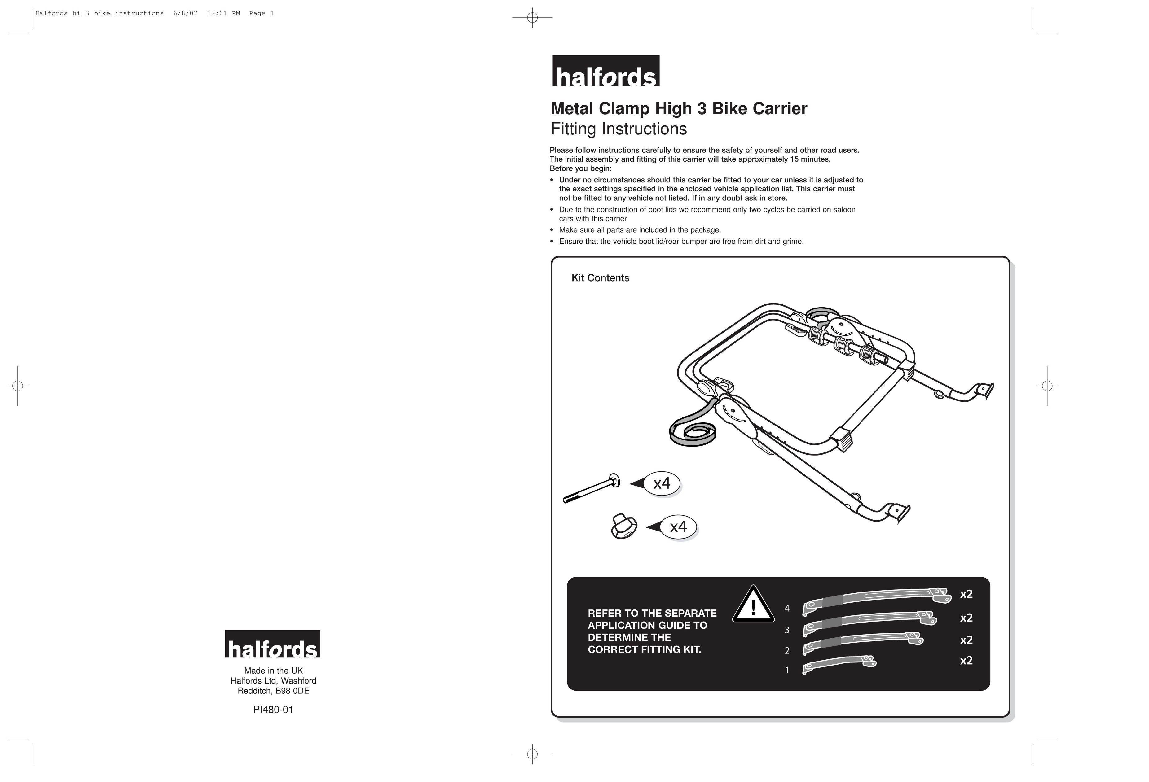 Halfords Bike Rack Bike Rack User Manual (Page 1)