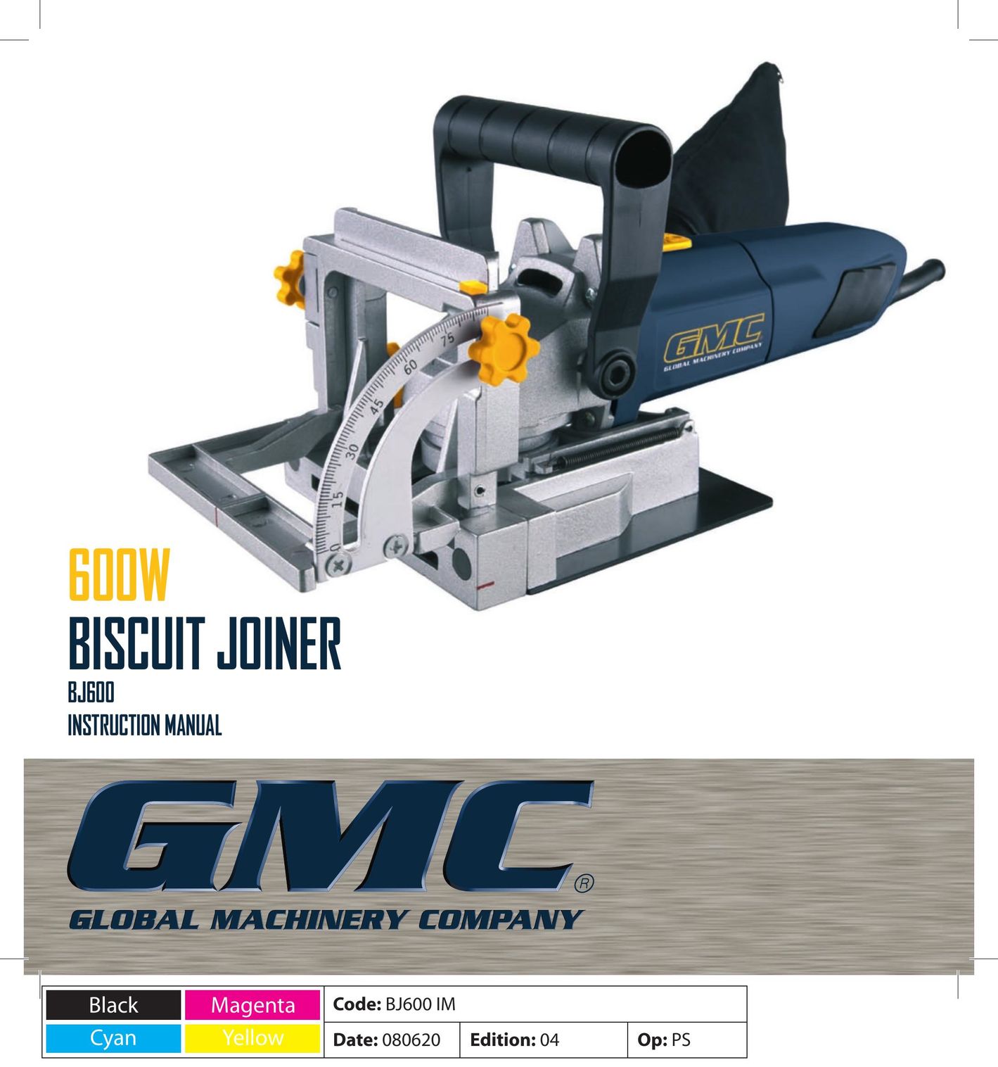 Global Machinery Company BJ600 Biscuit Joiner User Manual (Page 1)