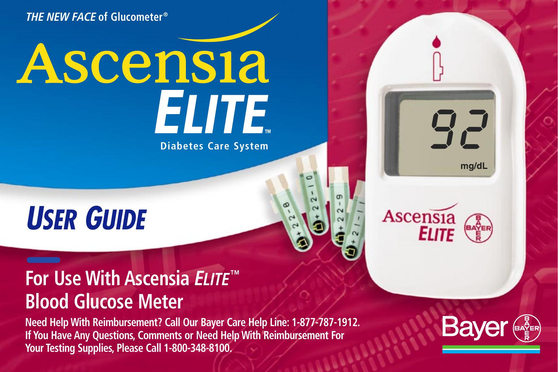 Bayer HealthCare Blood Glucose Meter MODEL Ascensia Elite Blood Glucose Meter User Manual (Page 1)