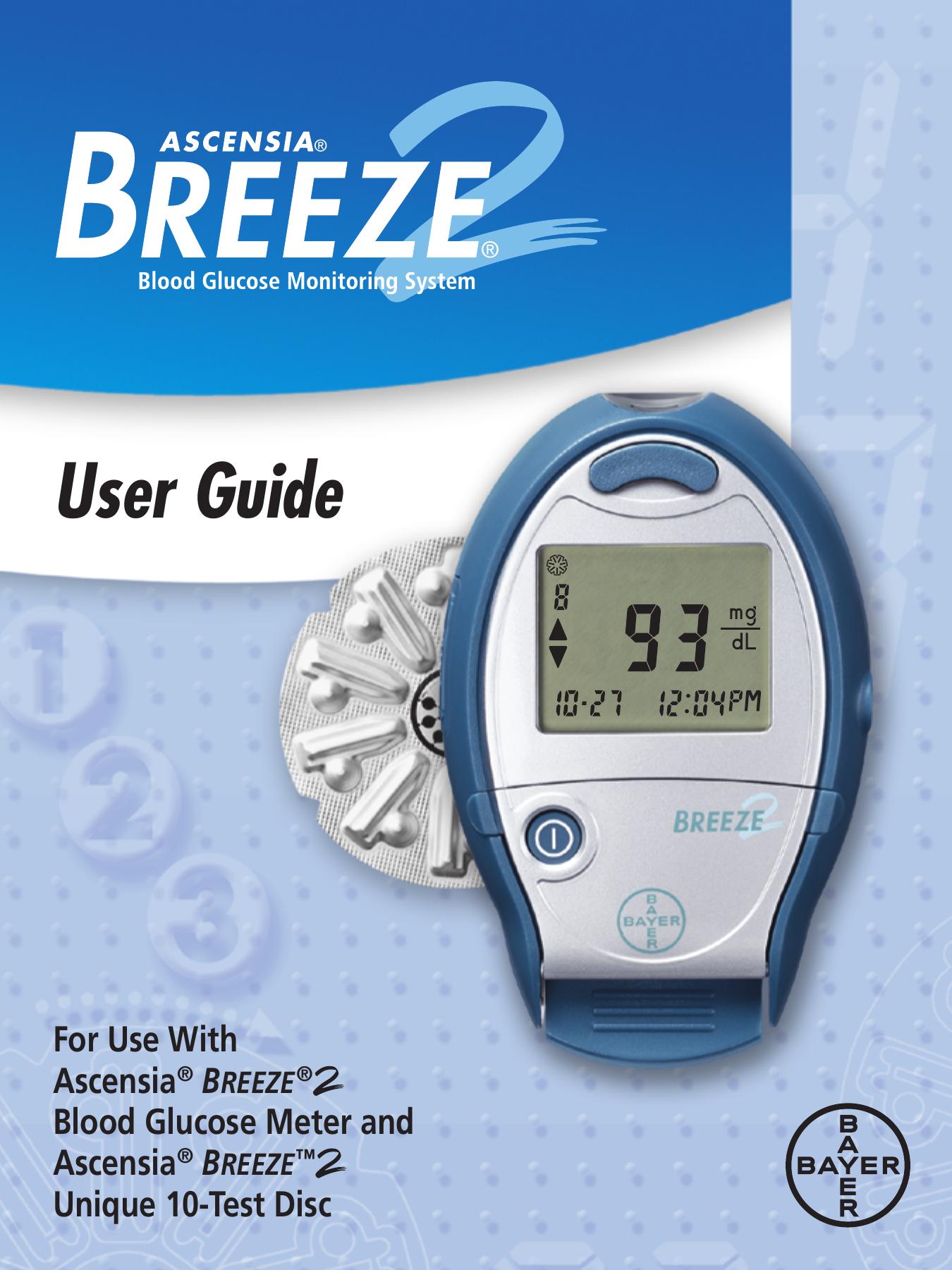 Bayer HealthCare Breeze 2 Blood Glucose Meter User Manual (Page 1)