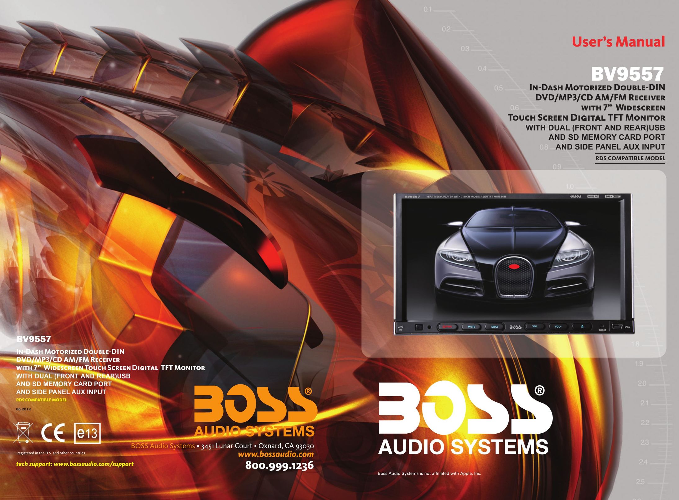 Boss Audio Systems BV9557 Car Satellite Radio System User Manual (Page 1)