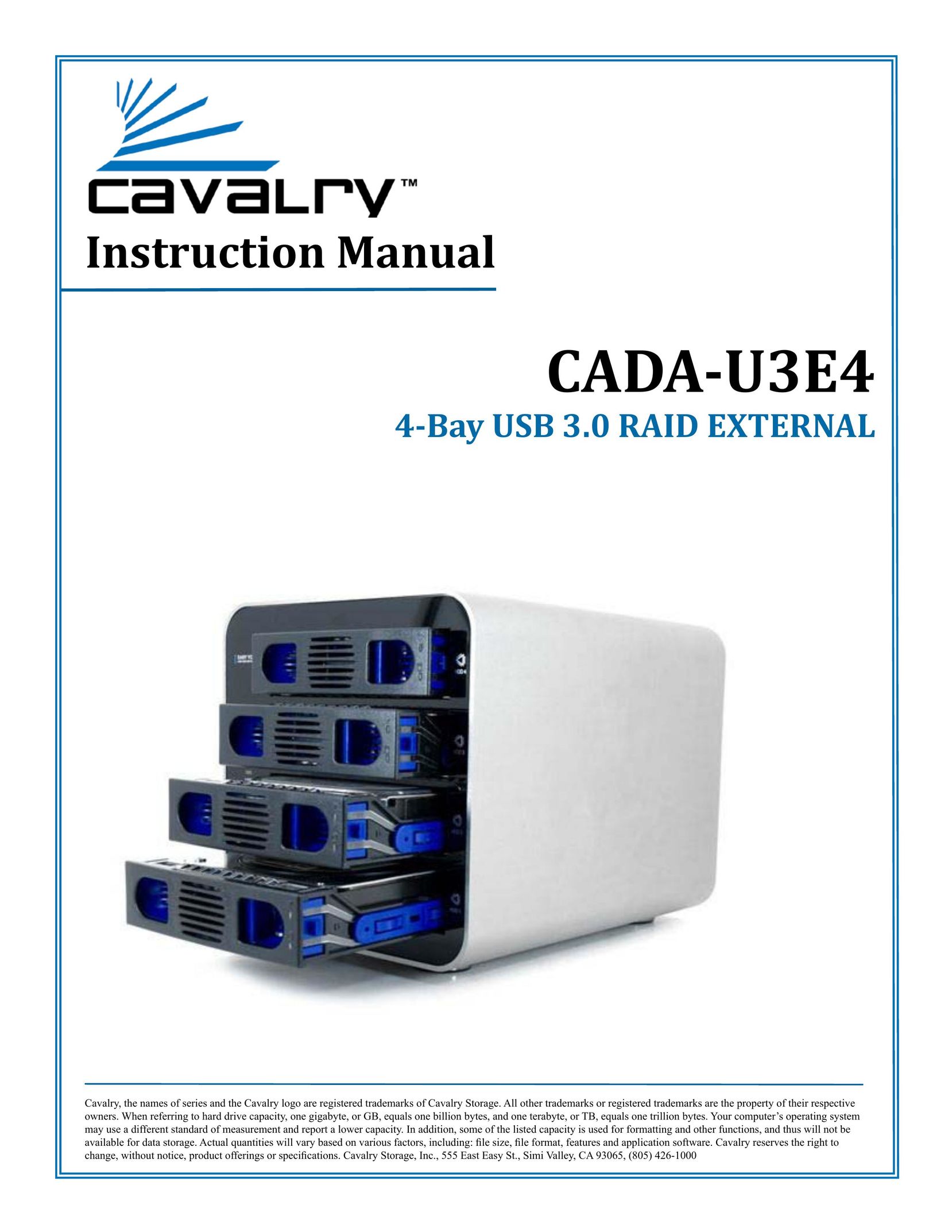 Cavalry Storage CADA-U3E4 Computer Drive User Manual (Page 1)