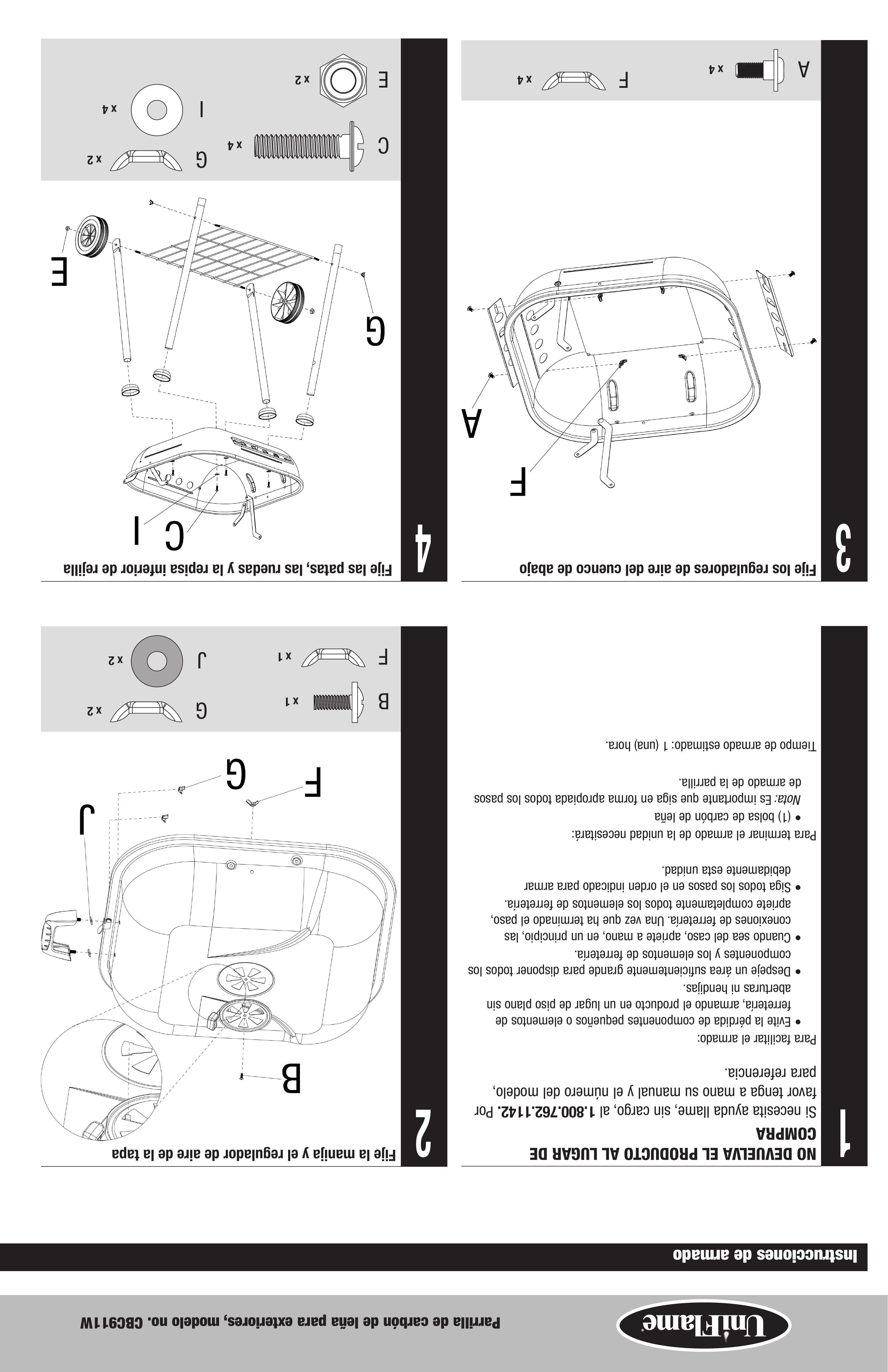Blue Rhino CBC911W Charcoal Grill User Manual (Page 13)