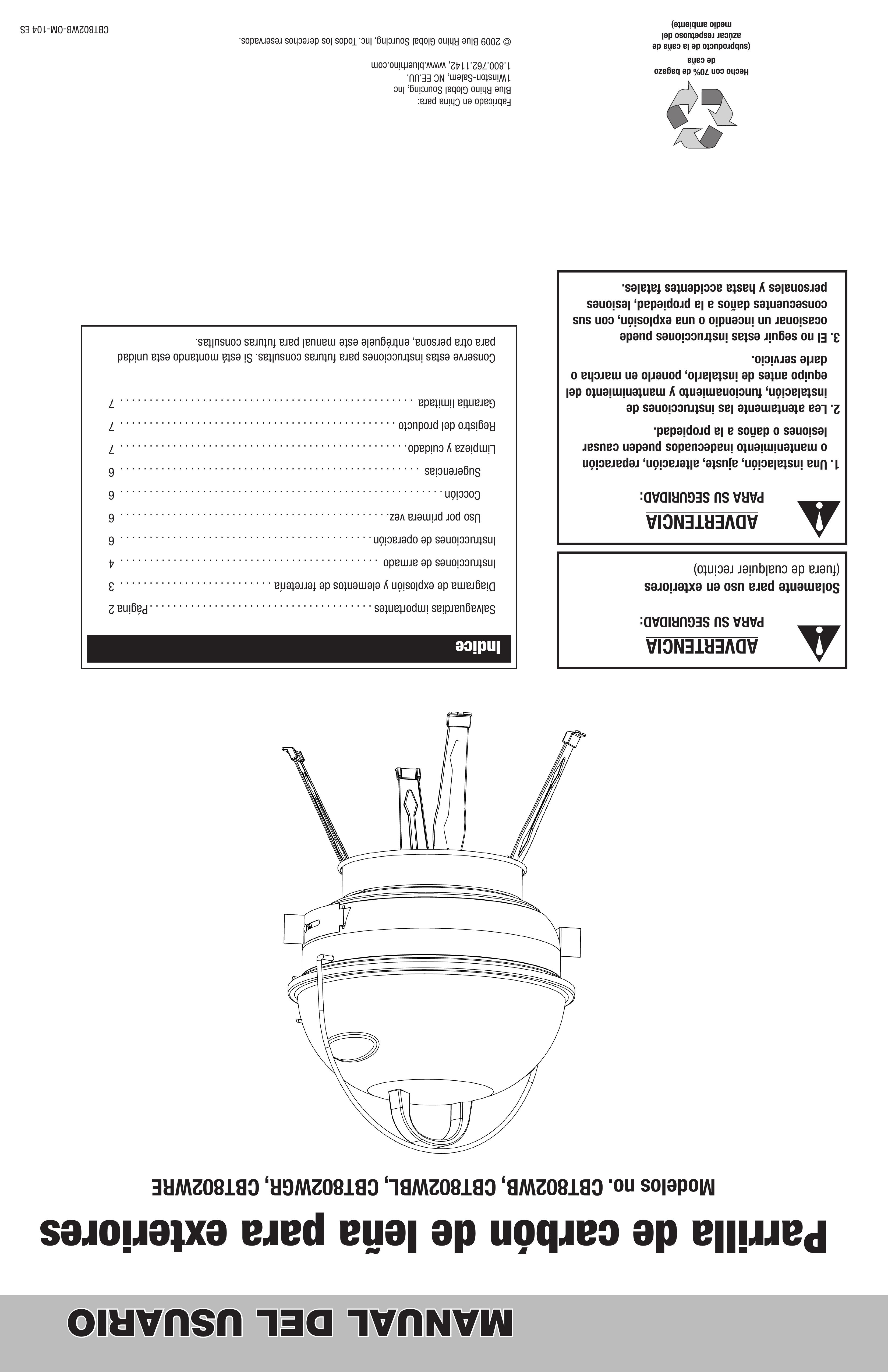 Blue Rhino CBT802WB Charcoal Grill User Manual (Page 16)