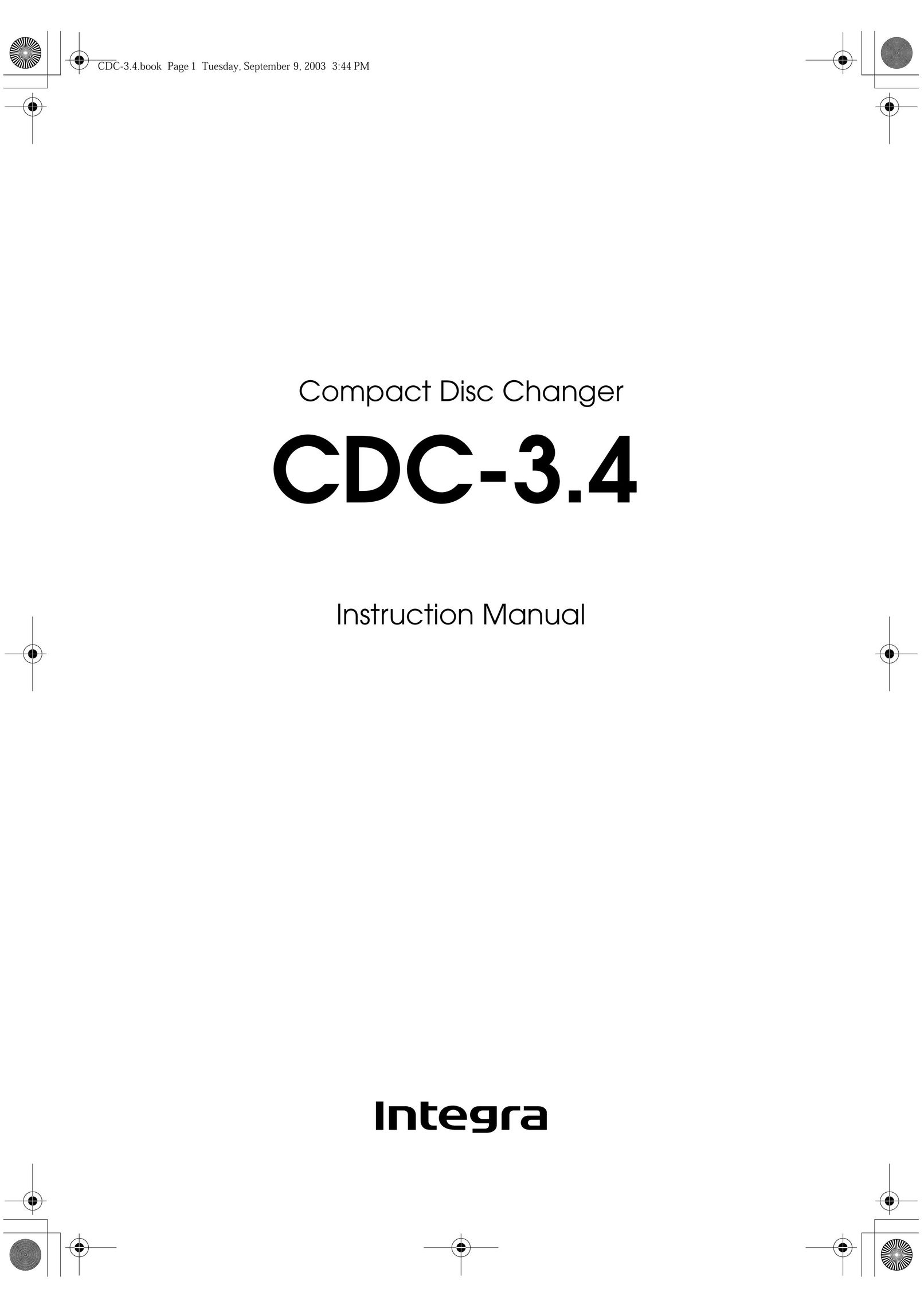 Integra CDC-3.4 CD Player User Manual (Page 1)