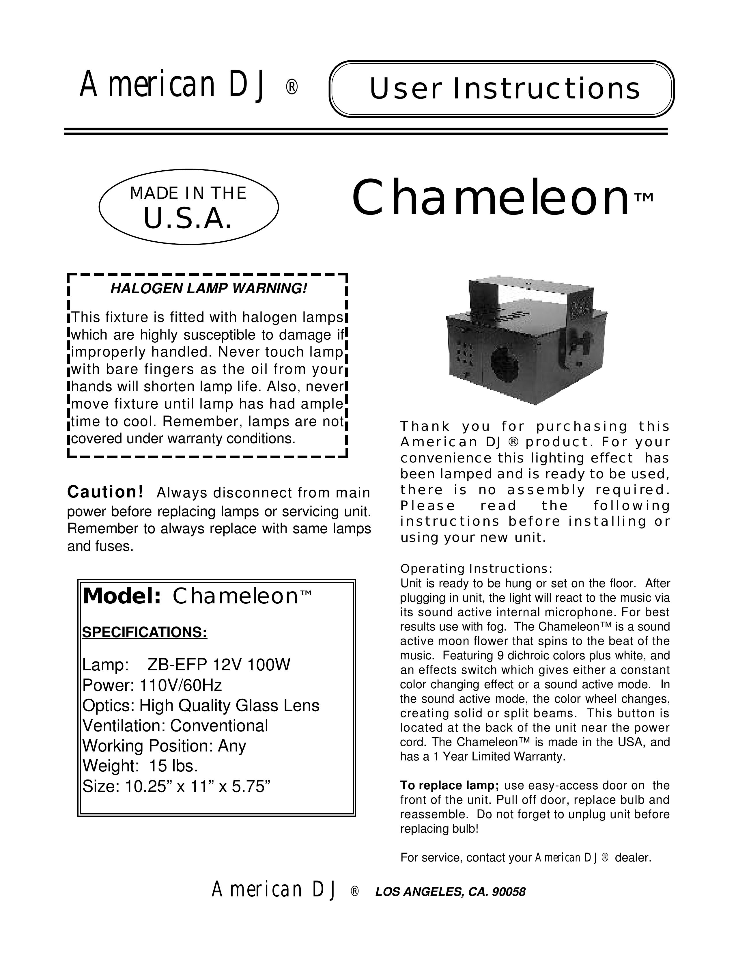 American DJ Chameleon DJ Equipment User Manual (Page 1)