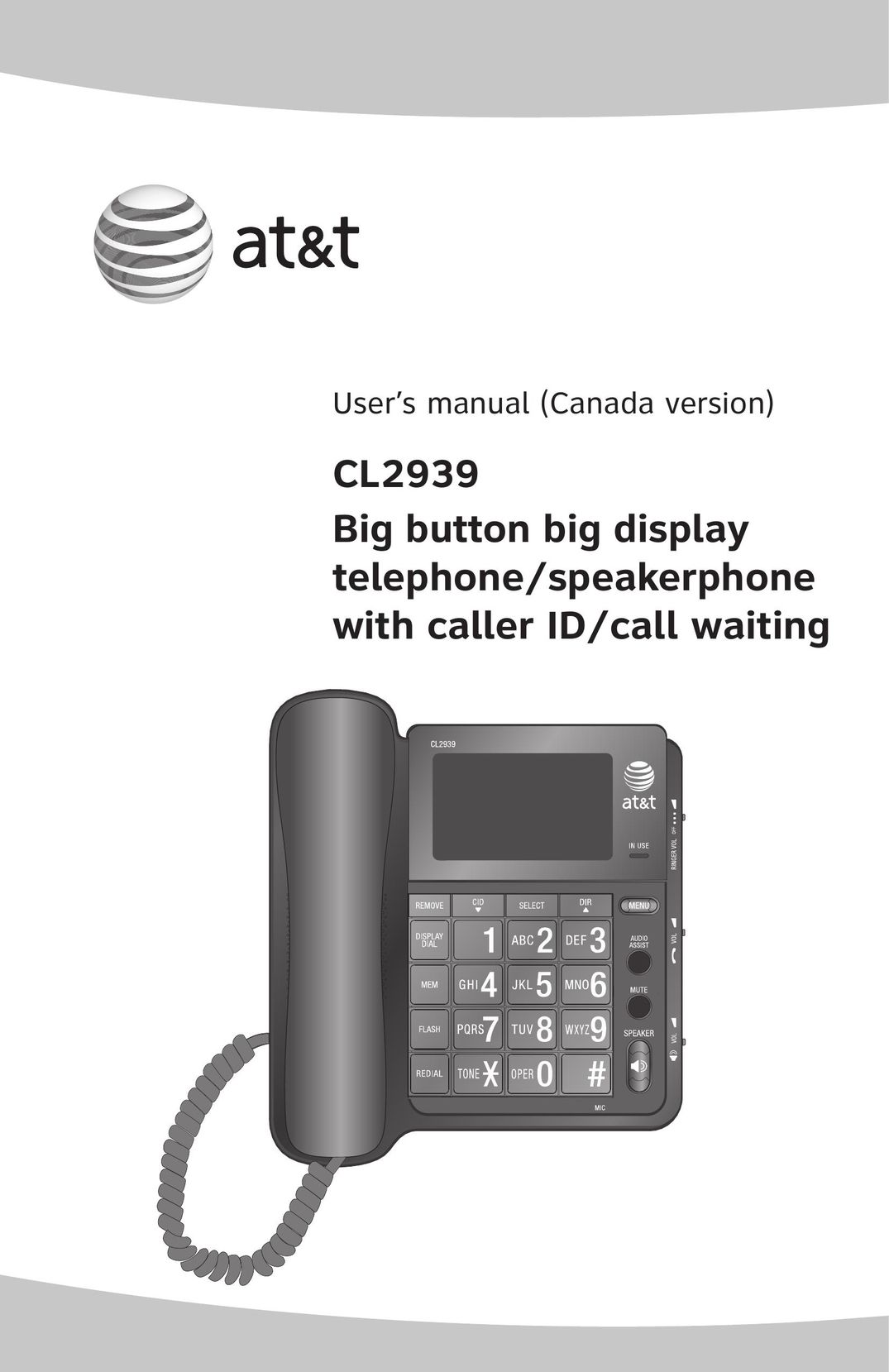 AT&T CL2939 Conference Phone User Manual (Page 1)