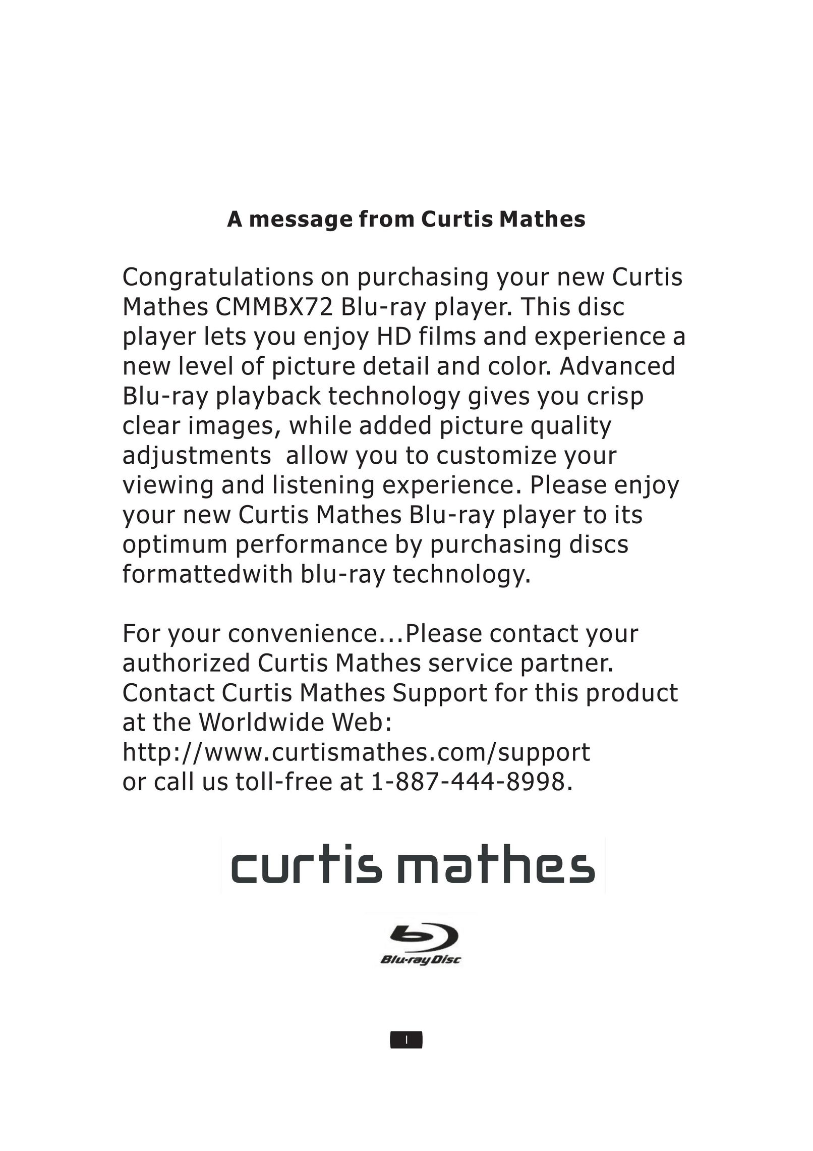 Curtis Mathes CMMBX72 Blu-ray Player User Manual (Page 2)
