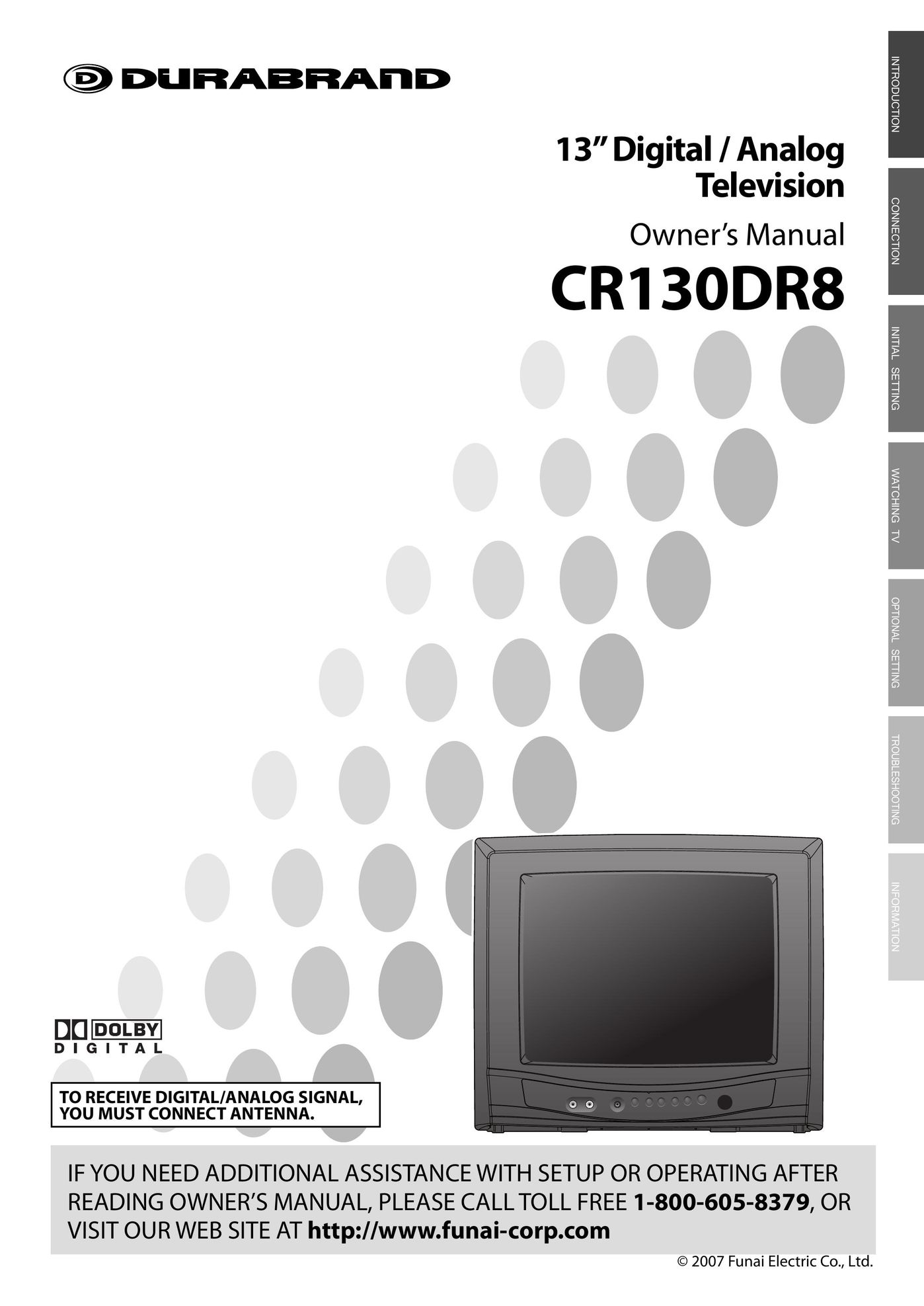 FUNAI CR130DR8 CRT Television User Manual (Page 1)