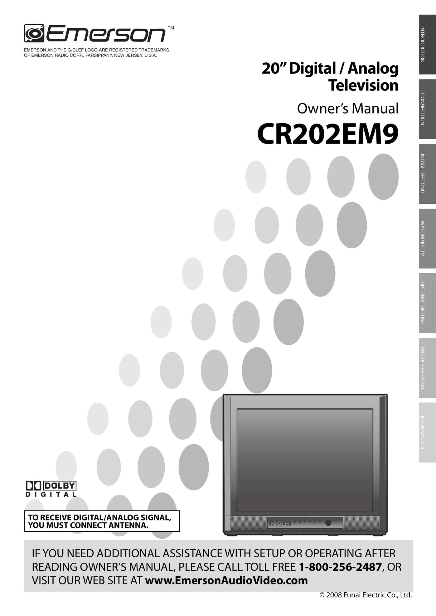 FUNAI CR202EM9 CRT Television User Manual (Page 1)