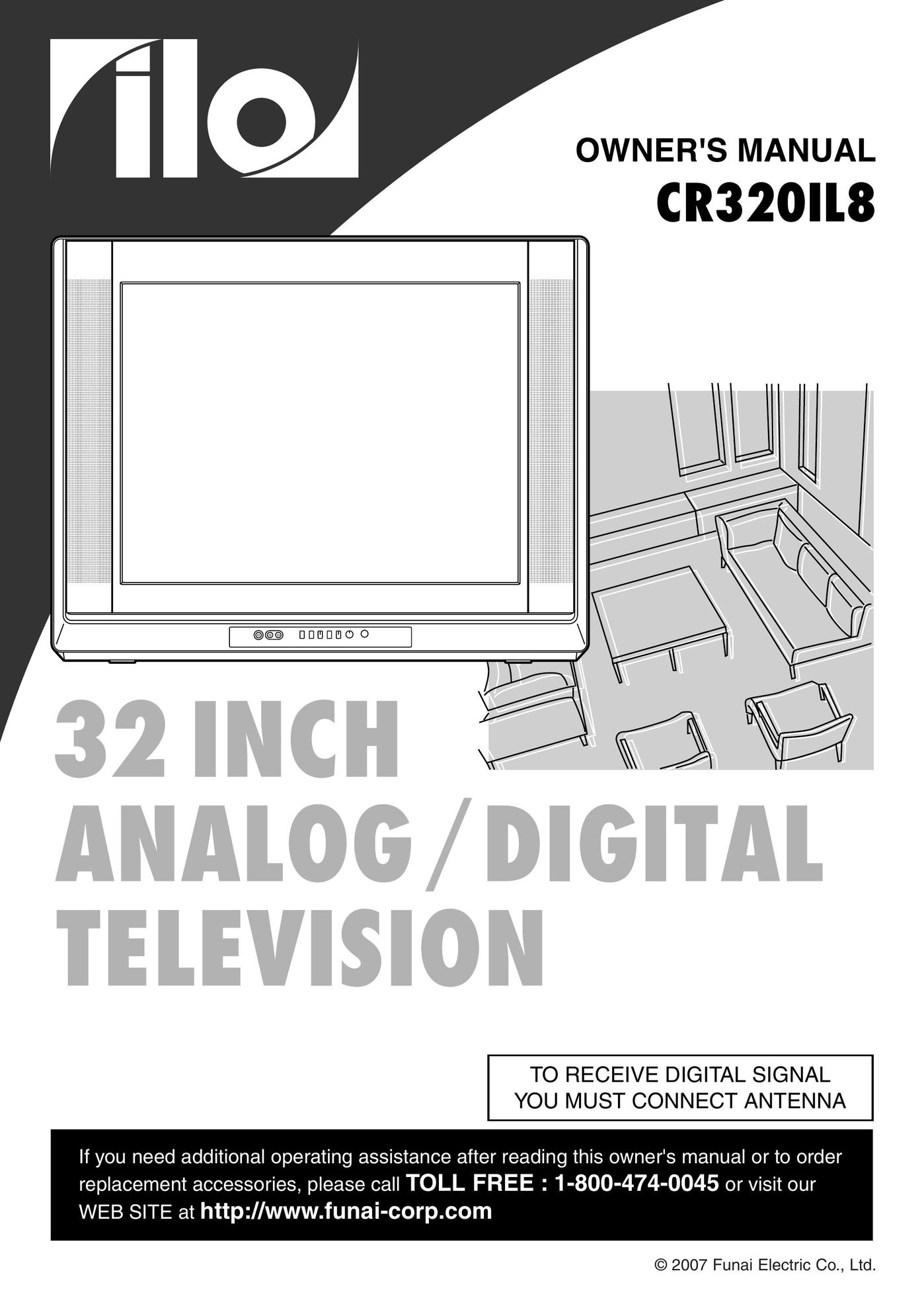 FUNAI CR320IL8 CRT Television User Manual (Page 1)