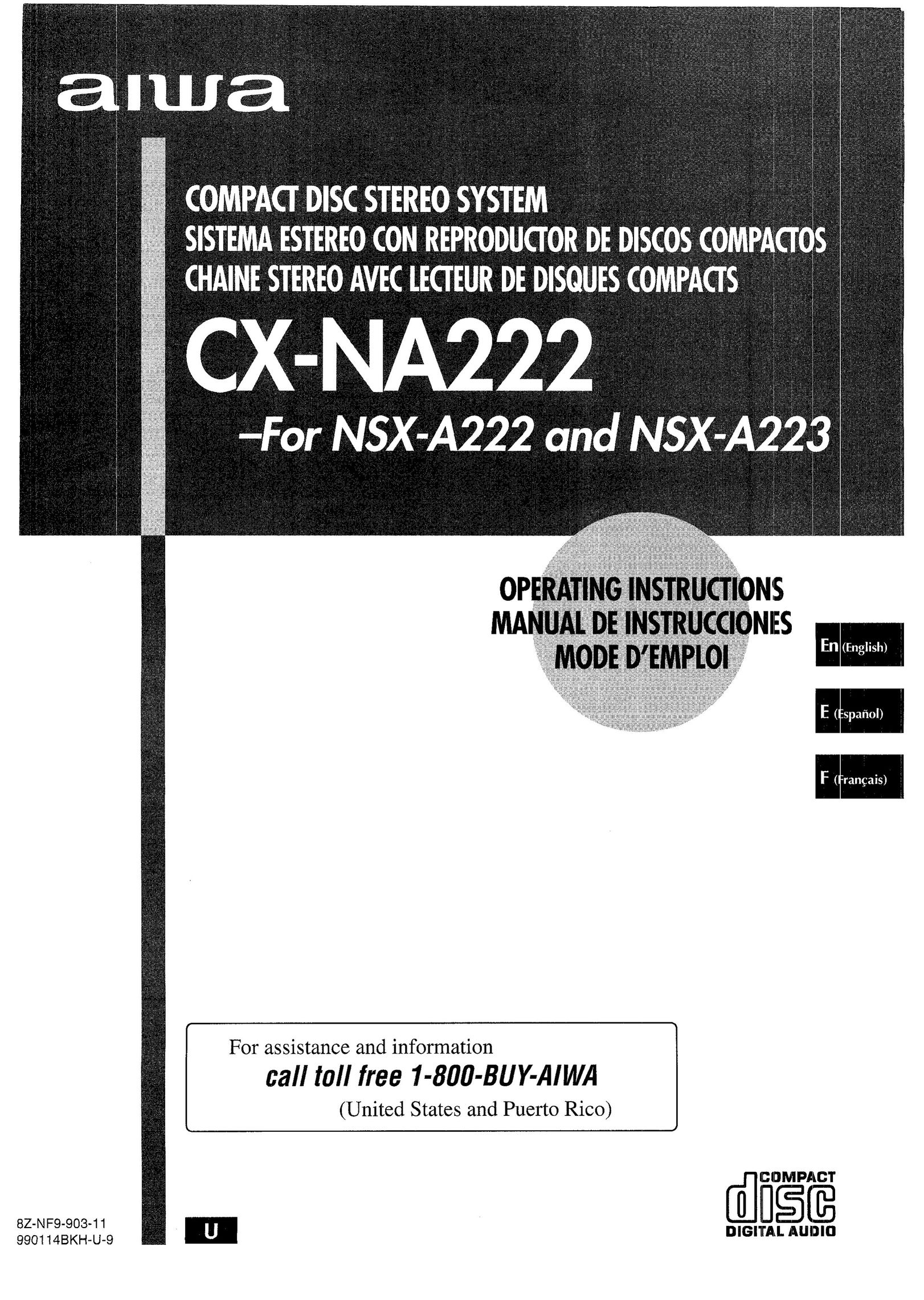 Aiwa CX-NA222 CD Player User Manual (Page 1)