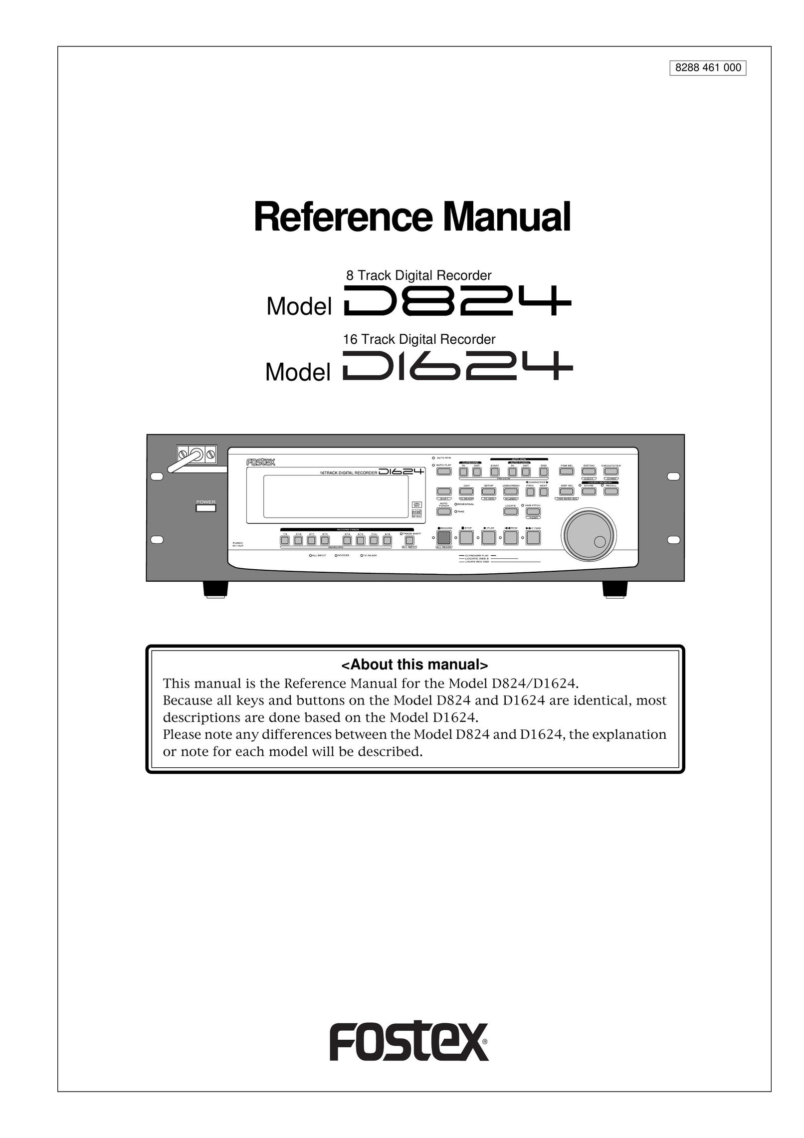 Fostex D824 DVD Recorder User Manual (Page 1)