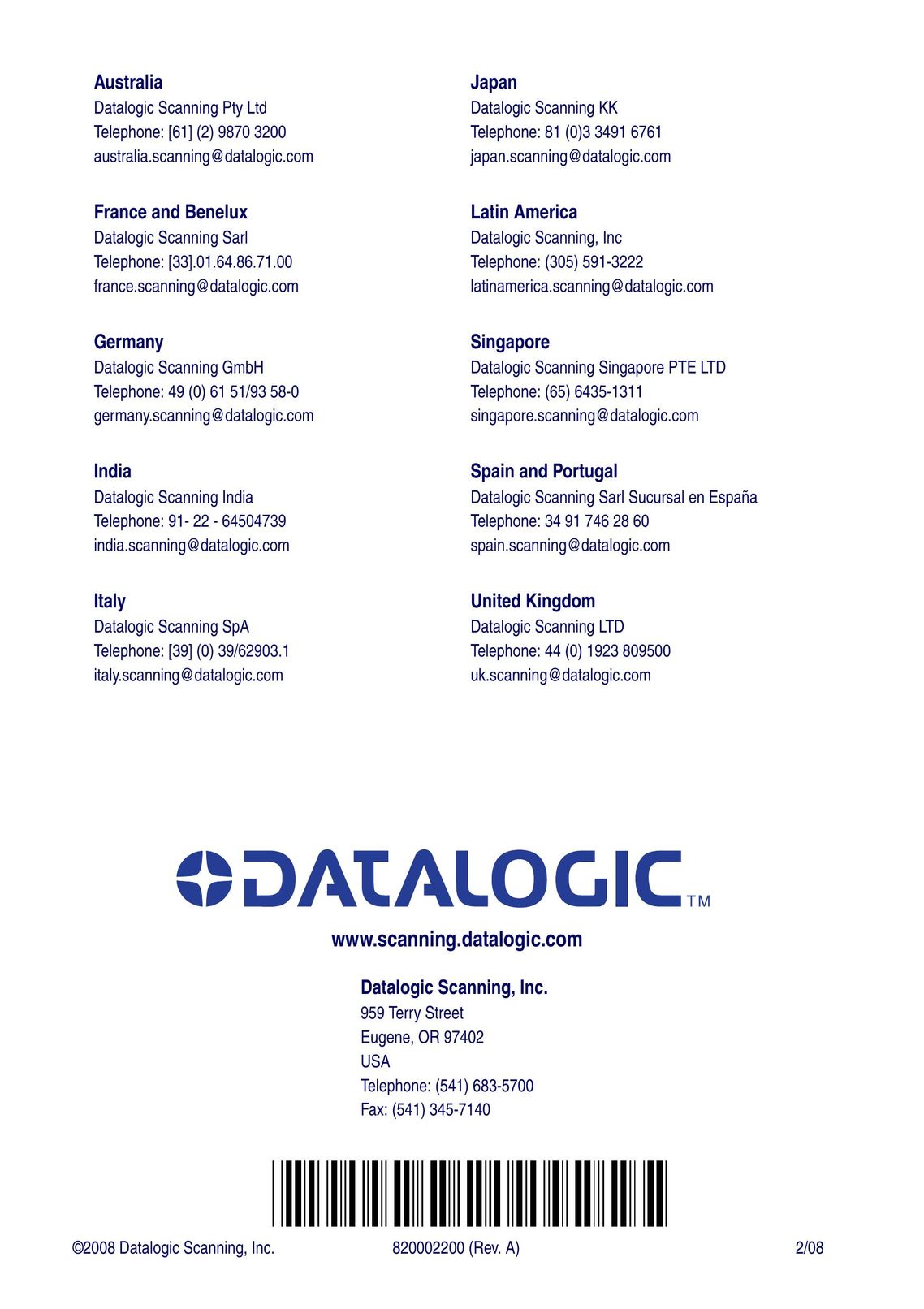 Datalogic Scanning D8530 Barcode Reader User Manual (Page 160)
