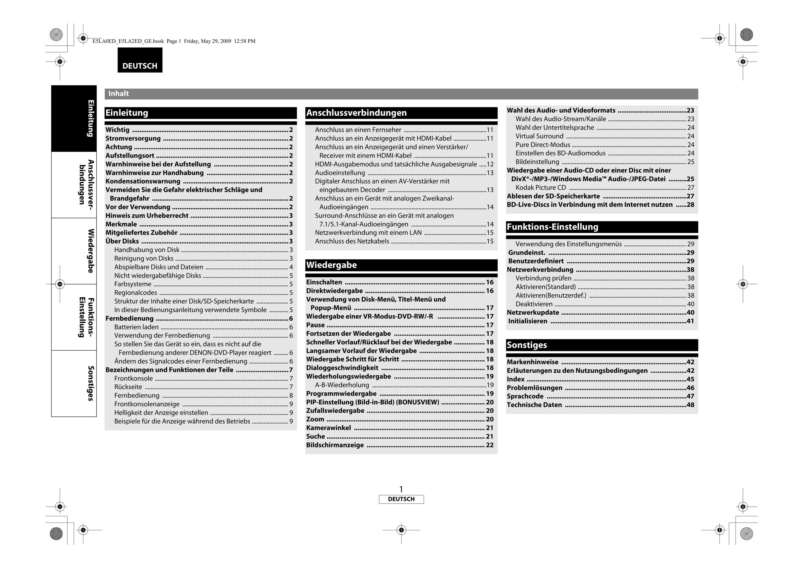 Denon DBP-2010 Blu-ray Player User Manual (Page 6)