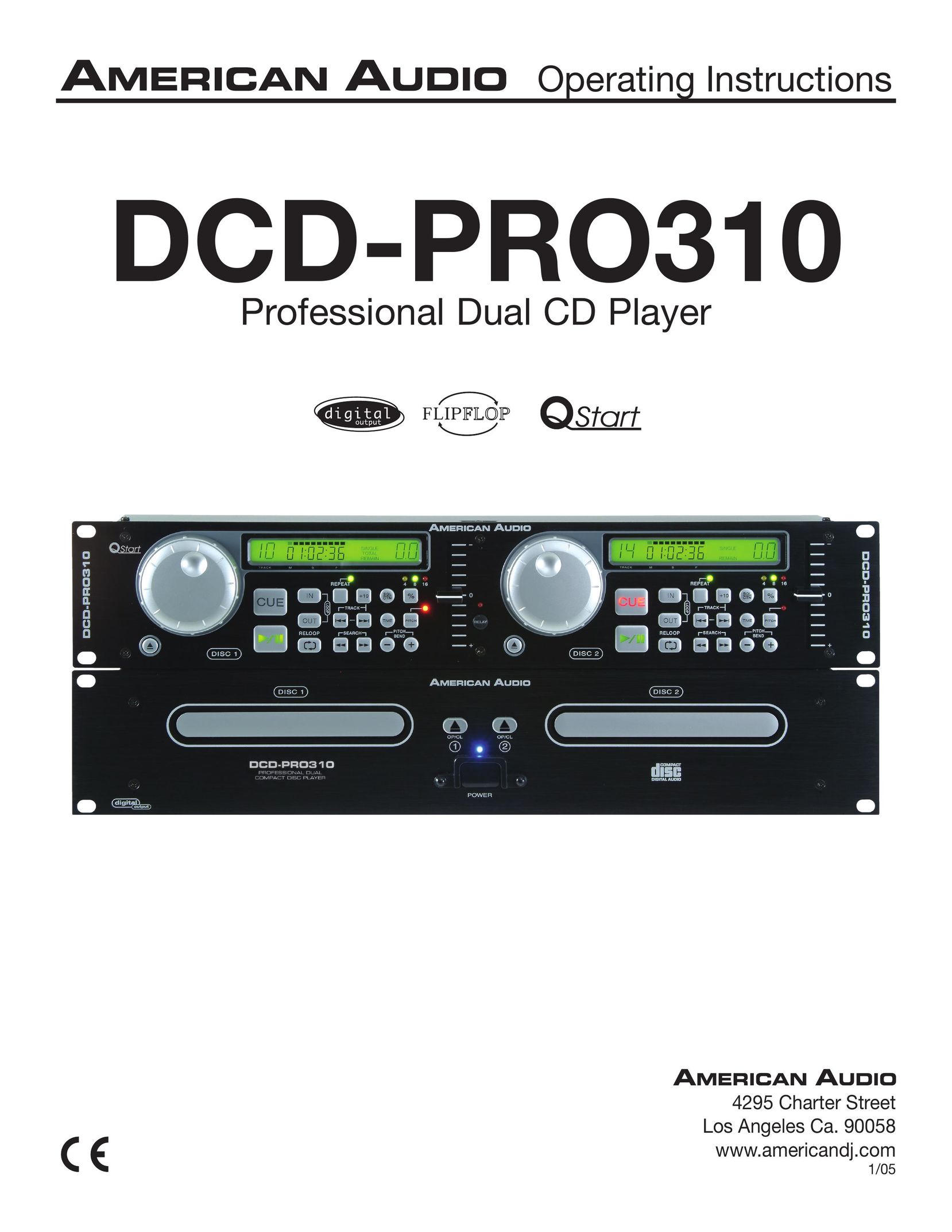 American Audio DCD-PRO310 CD Player User Manual (Page 1)