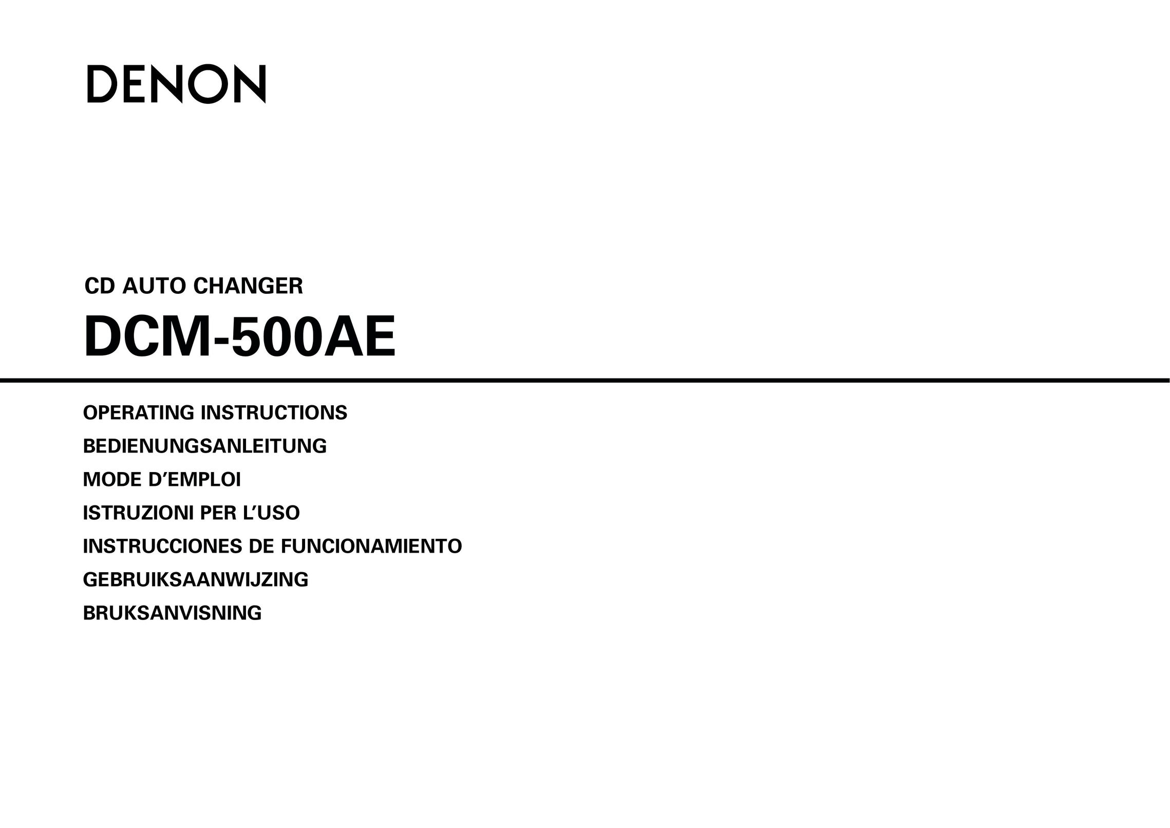 Denon DCM-500AE CD Player User Manual (Page 1)
