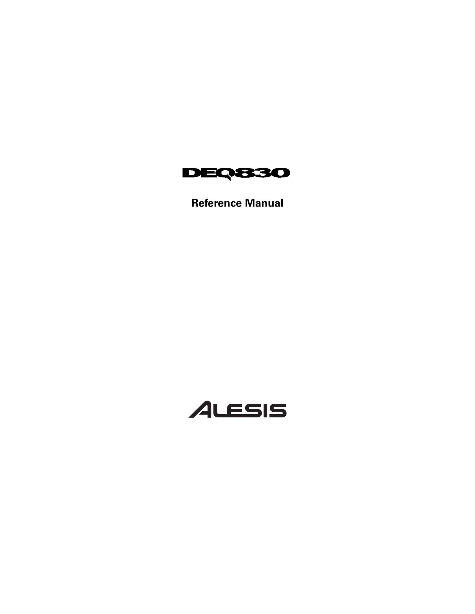 Alesis DEQ830 Stereo Equalizer User Manual (Page 1)