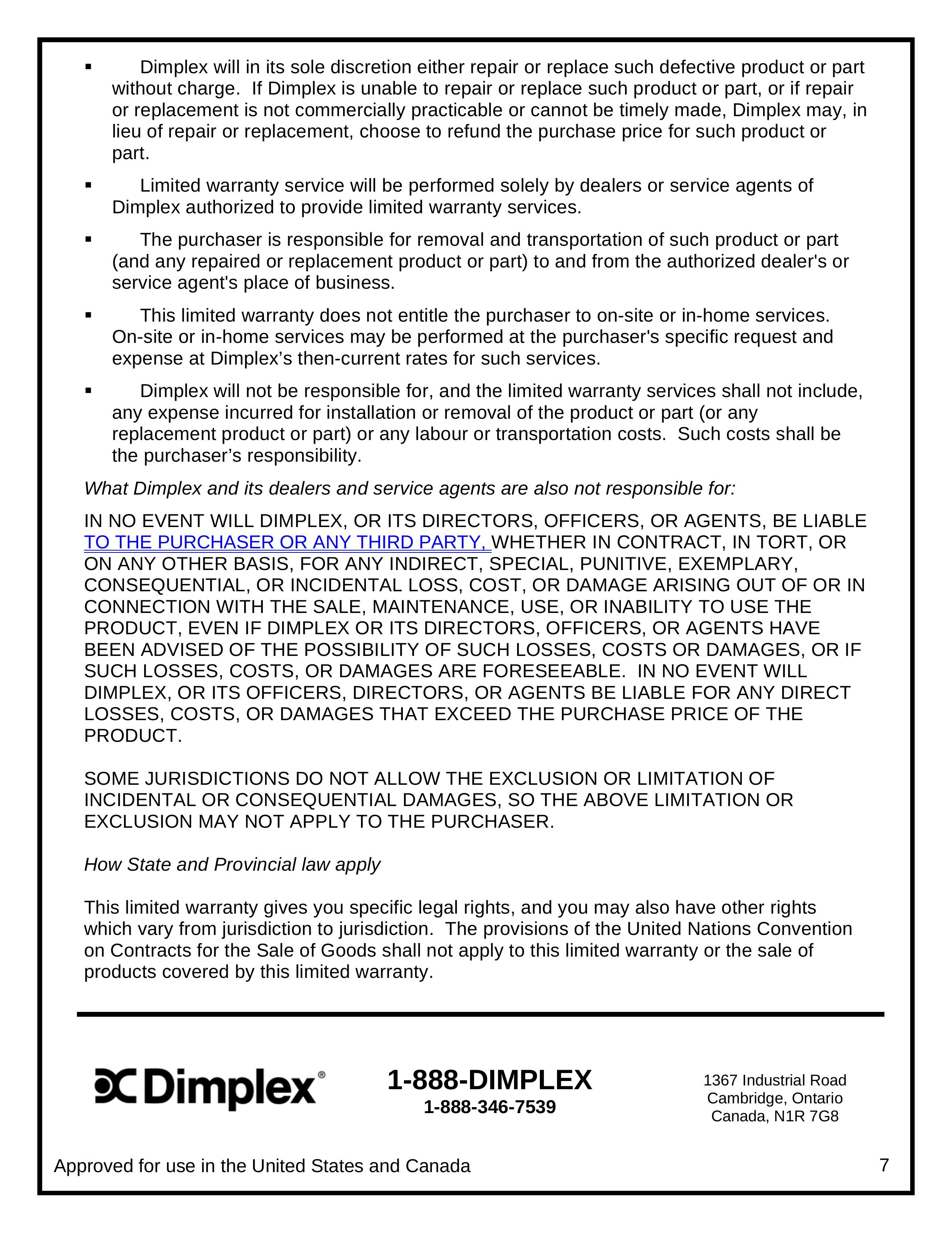 Dimplex DFOR2307 Drums User Manual (Page 9)