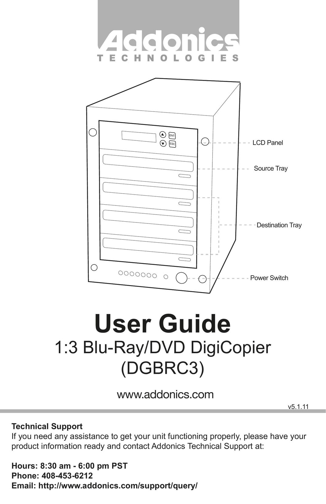 Addonics Technologies DGBRC3 Blu-ray Player User Manual (Page 1)